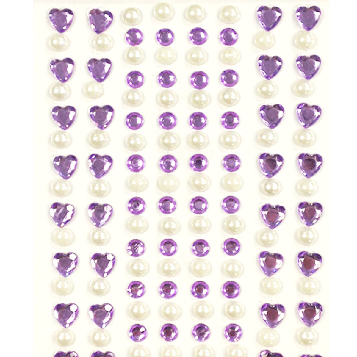 164 Perlas adhesivas Wrapables moradas en forma de corazón para scrapbooking 3