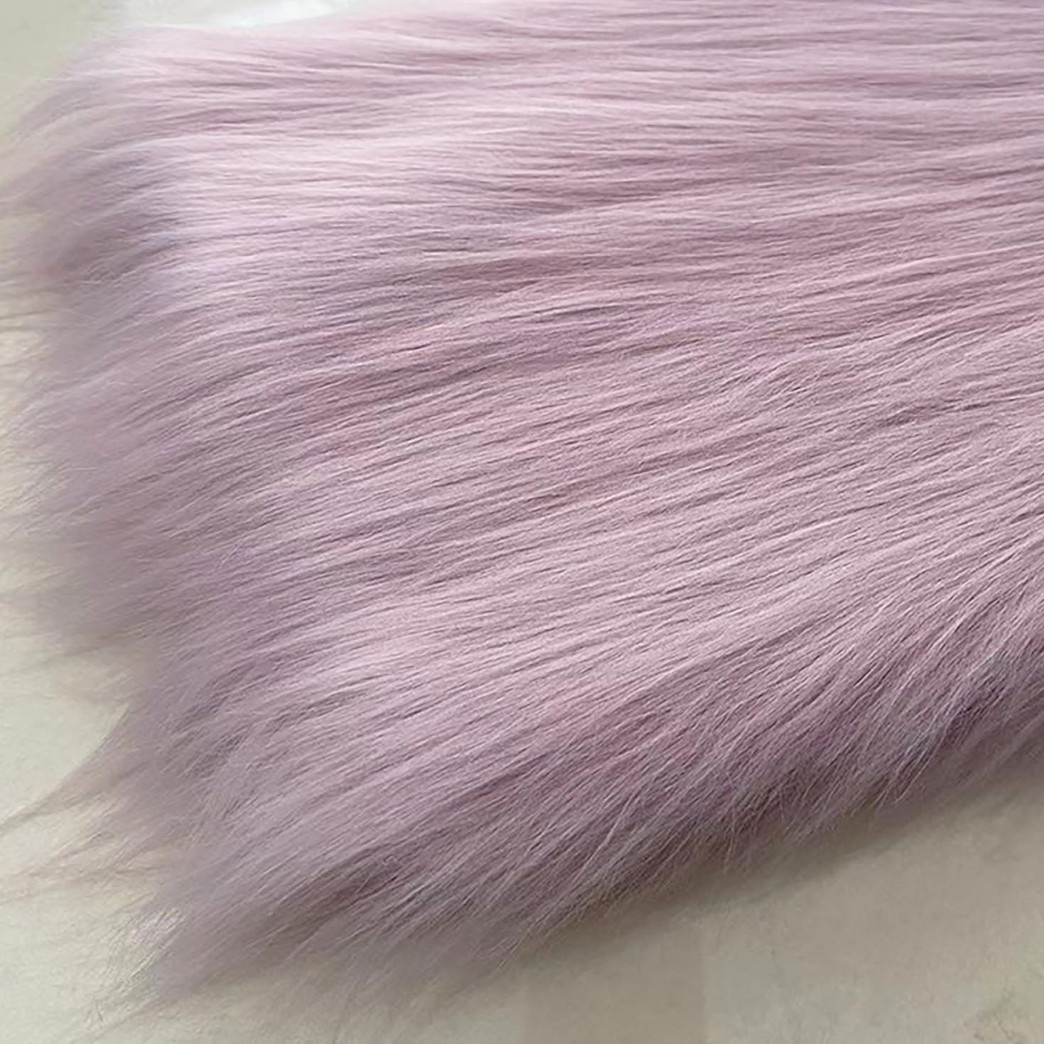 Faux Fur Plush Fabric Long Pile 12cm Fluffy Fuzzy Craft Fur for Gnomes Beard Santa Claus Hair Dwarf Cosplay Costume DIY Craft Decoration 20 Colors(Size:50x50cm,Color:Light Pink)
