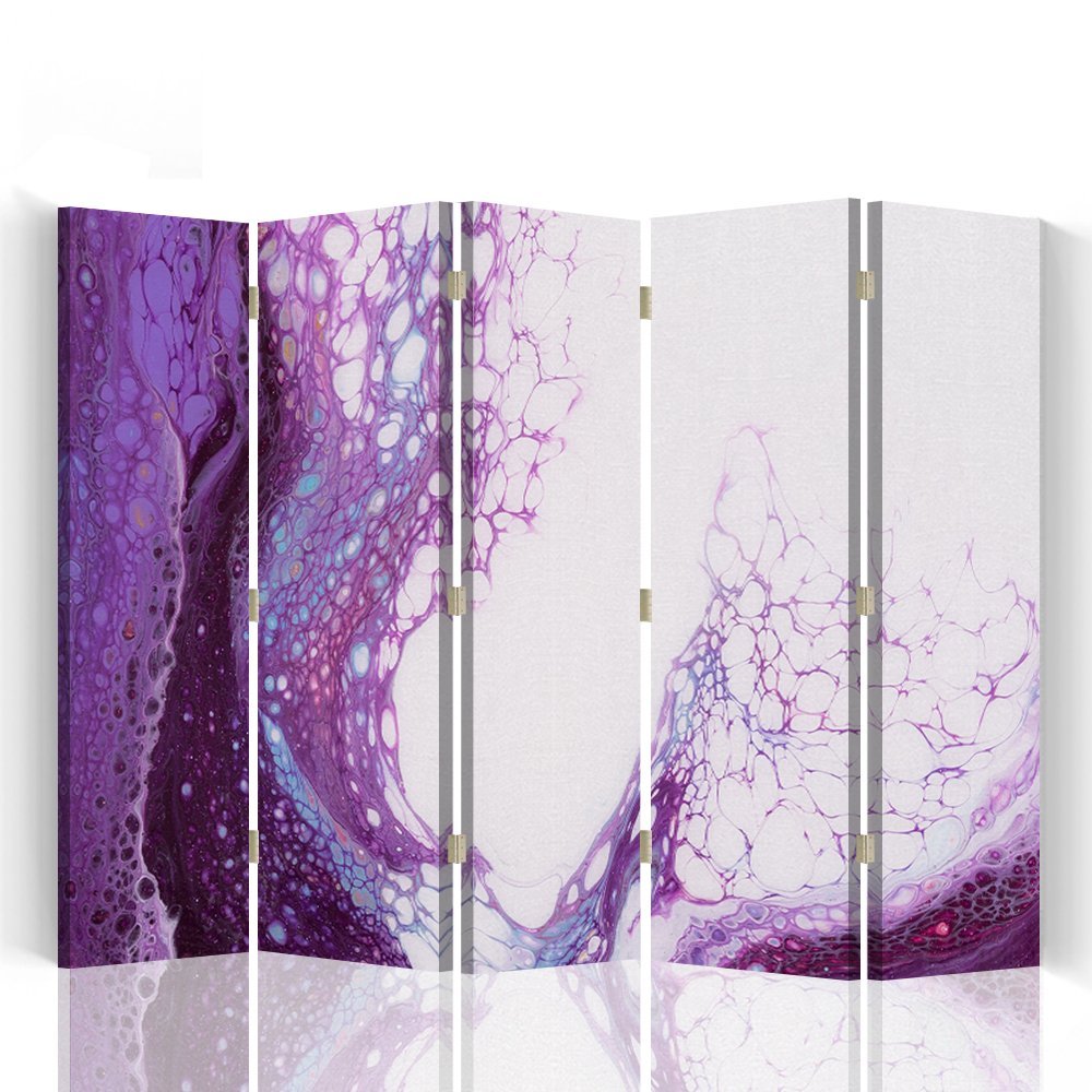 Paravent Reversible Séparateur Abstraction Violet 180x150 cm