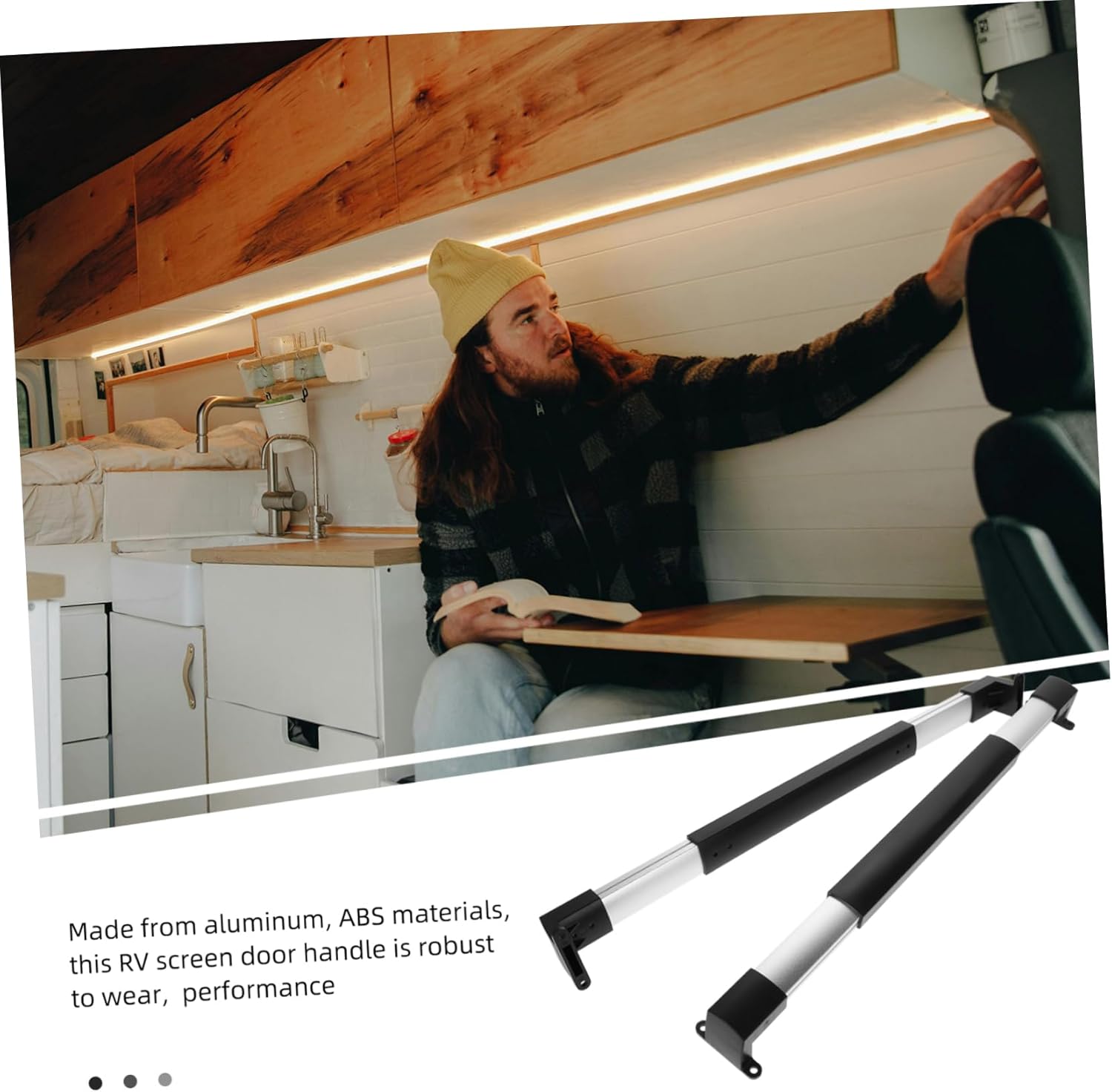 1set Rv Screen Door Handle Adjustable Slip Grab Handle for Travel Trailer Construction Easy Installation for Rvs and Campers