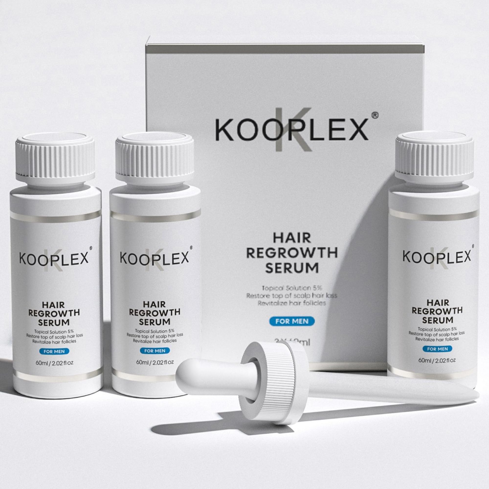5 Minoxidil Hair Regrowth Serum for Men Extra Strength Treatment with Biotin Promotes Regrowth Fights Hair Loss Thinning