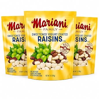 Mariani | Vanilla Yogurt Raisins | Healthy Snacks for Kids & Adults | Gluten Free Snacks | 4 Ounces Pack of 3