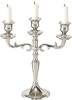 Vista 11 de Hamptons - Candelabro dorado de tres brazos, hecho a mano de aluminio, 10.25 pulgadas de alto, peso nulo