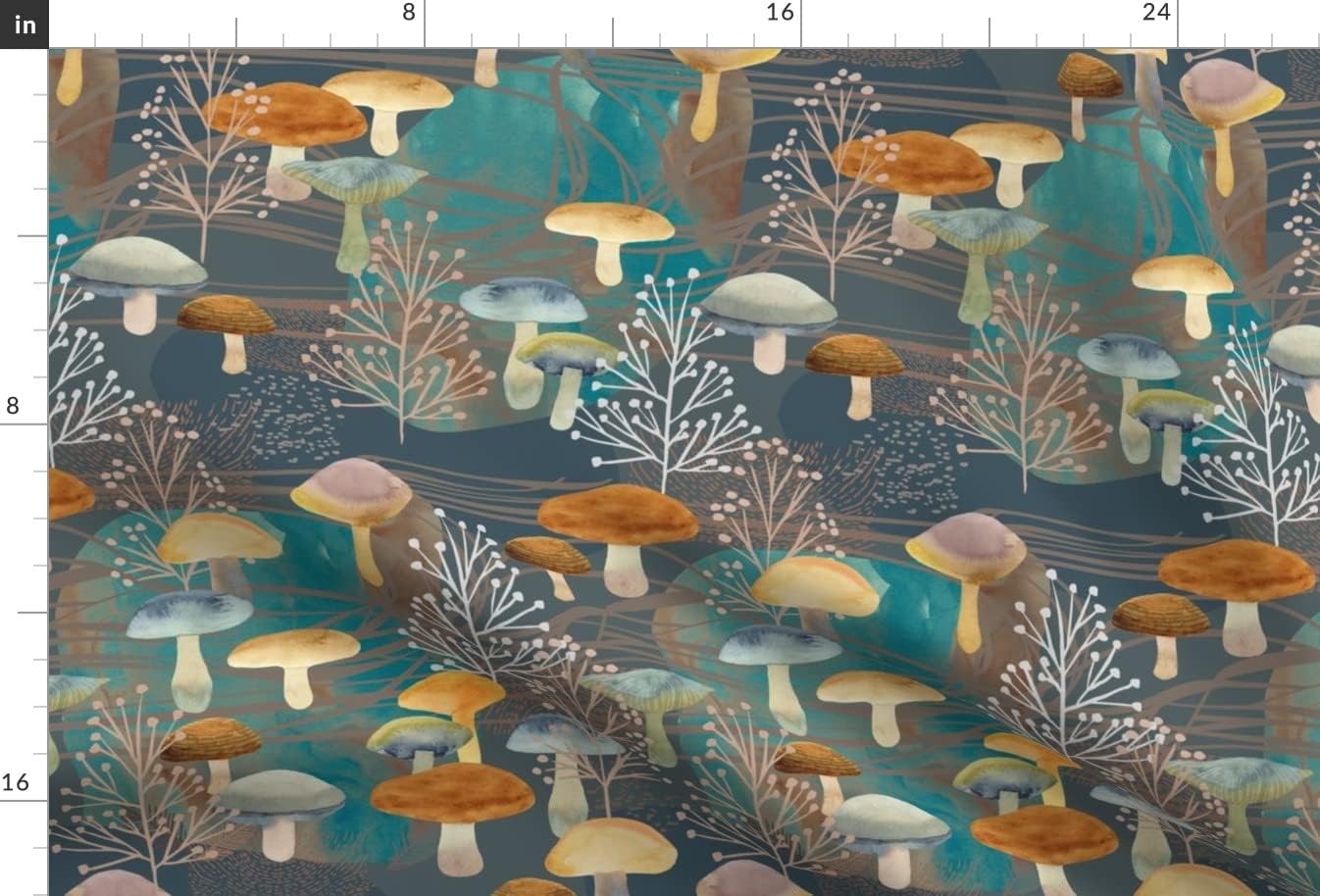 Spoonflower Fabric - Nature Forest Woodland Mushrooms Mushroom Toadstools Magical Dreamy Printed on Minky Fabric by The Yard - Sewing Baby Blankets Quilt Backing Plush