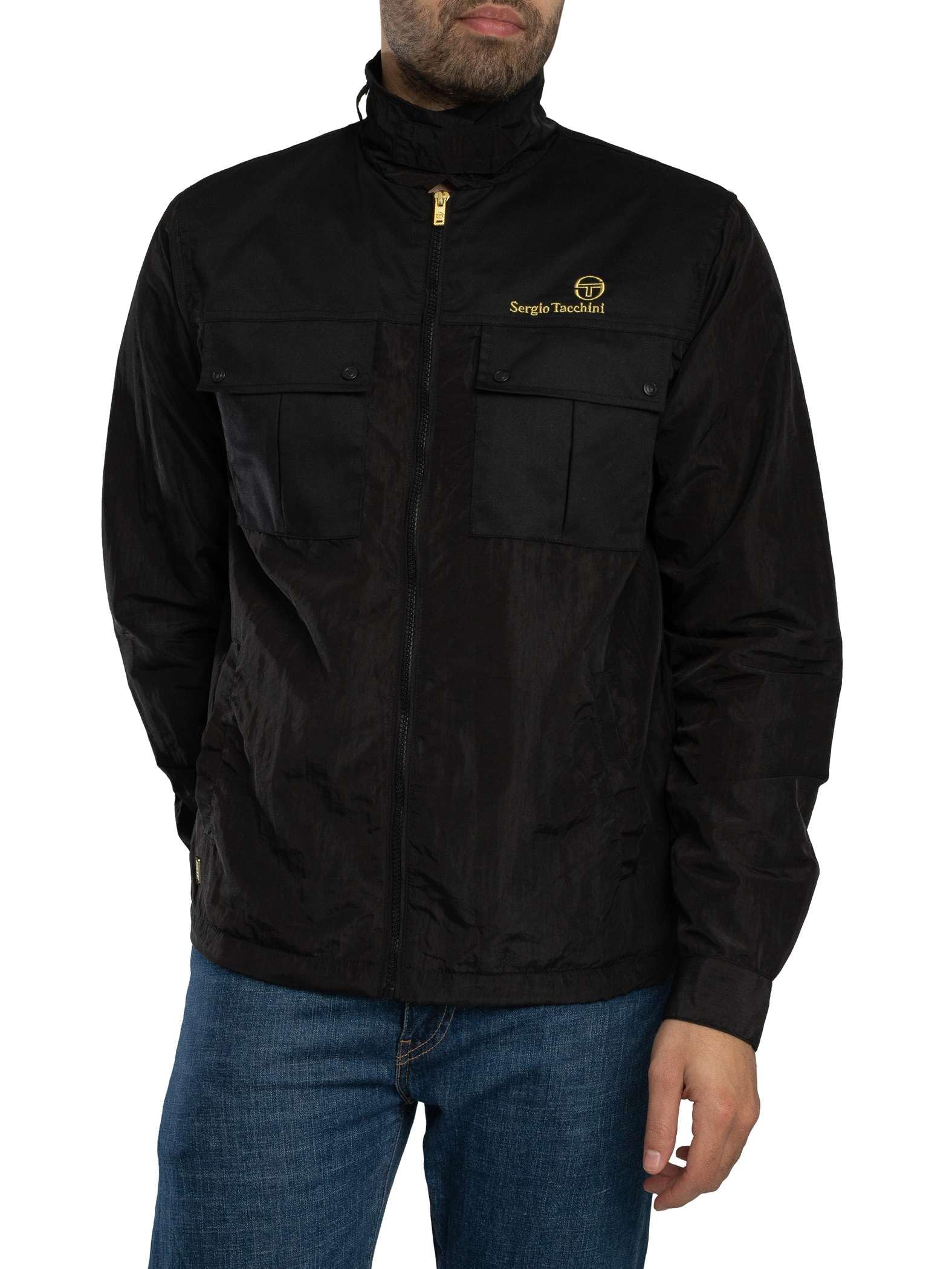 Sergio Tacchini Men's Nuno Track Jacket, Black, L