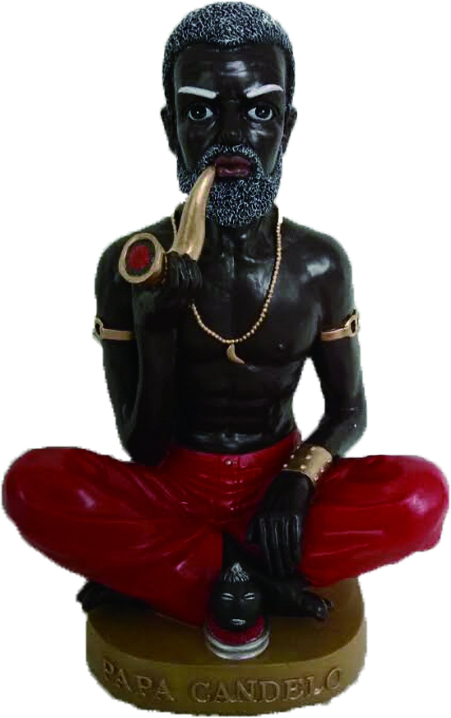 Santo Orisha PAPA CANDELO Figurine(12 Inch), Red, Black, Gold, White