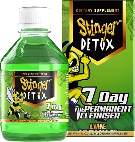 Stinger Detox Bebida permanente de 7 días, sabor a lima, 8 onzas líquidas
