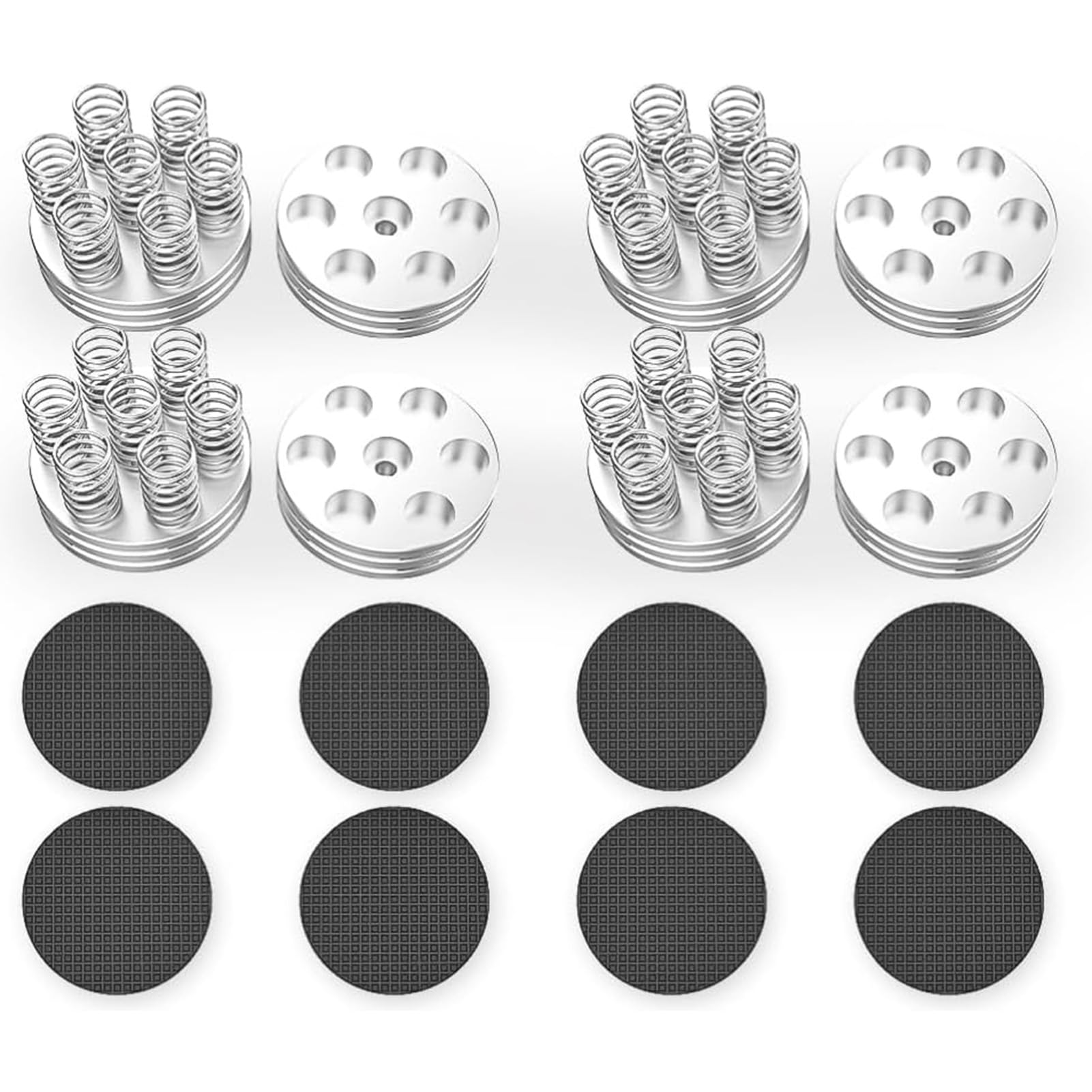 Cryfokt Piedini Isolanti per Altoparlanti Design Ammortizzante per Amplificatore Giradischi Subwoofer Set di 4 Resistenti Gomme in Lega di Alluminio (SILVER)