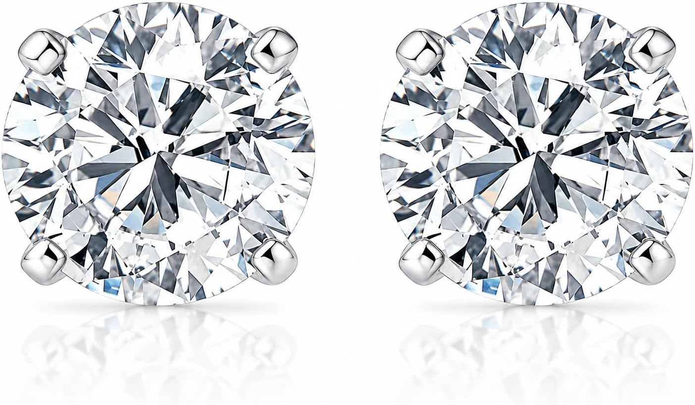 Pompeii 1 Carat (ctw) Diamond Studs in 14k White or Yellow Gold Lab Grown (HI,VS)