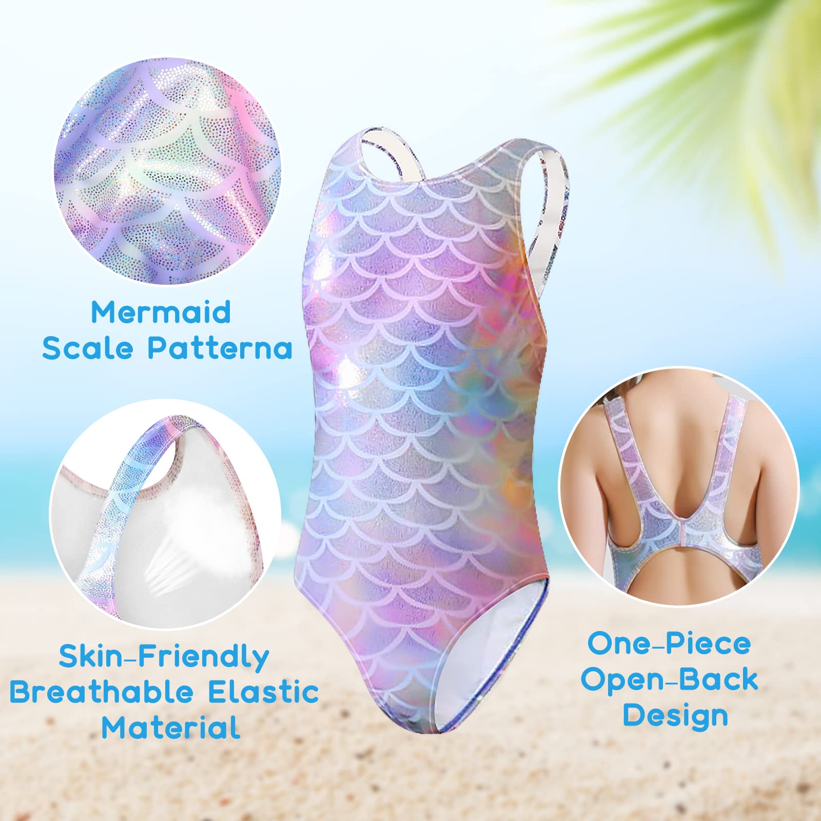 flintronic Costume da Bagno per Ragazze, Intero Bambina, Bikini da Spiaggia, Estivo Senza Manica per Estate