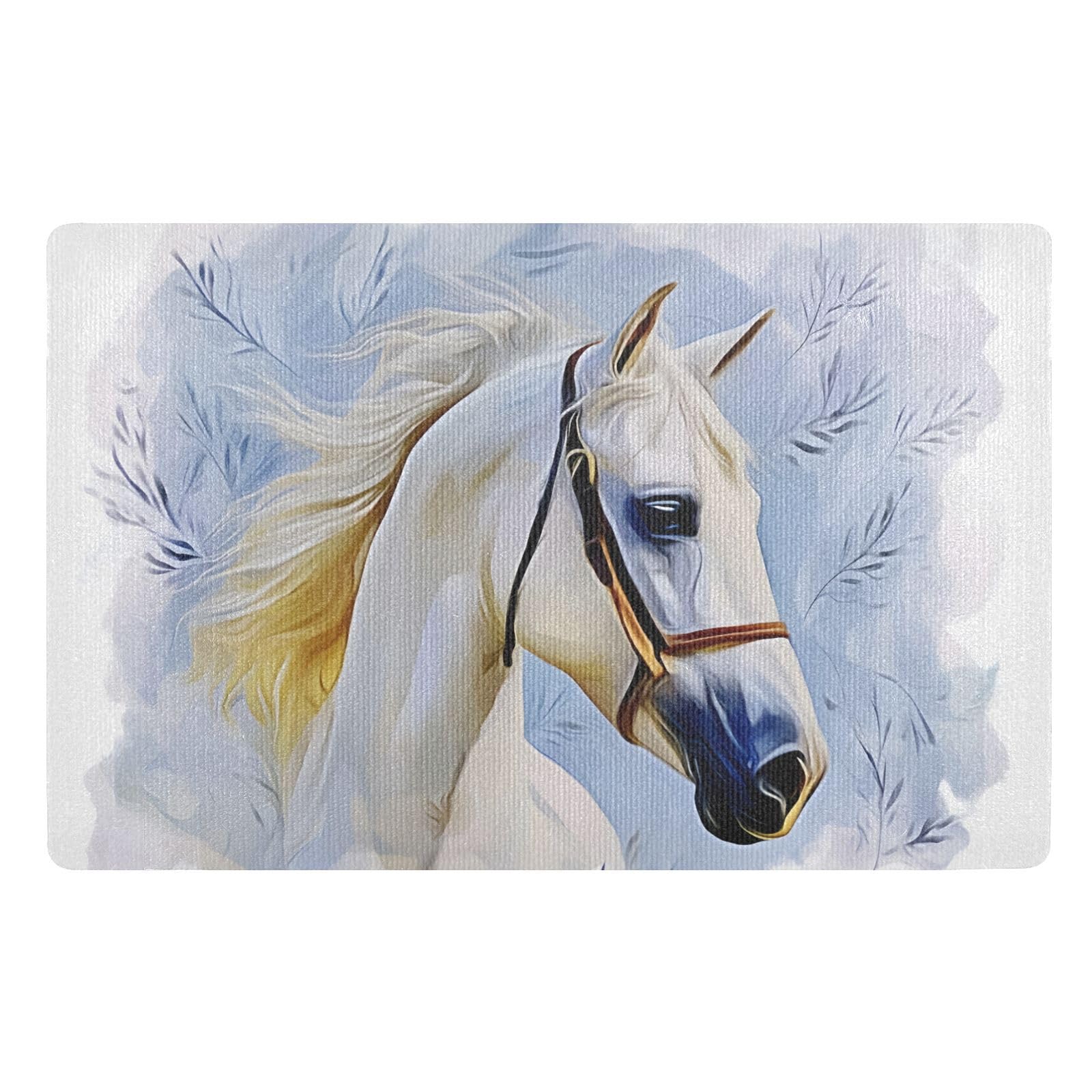 Paillasson d'intérieur absorbant tapis entrée antidérapant cheval lavable