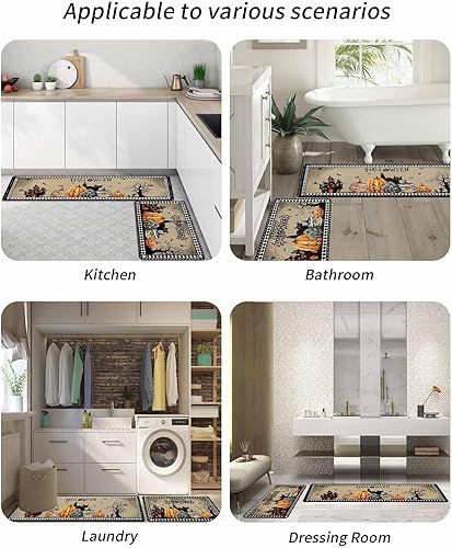 Miniatura 6 de Tapete de baño de Halloween para bañera, antideslizante, de secado rápido, absorbente, tierra de diatomeas, ducha, cocina, casa encantada, calavera