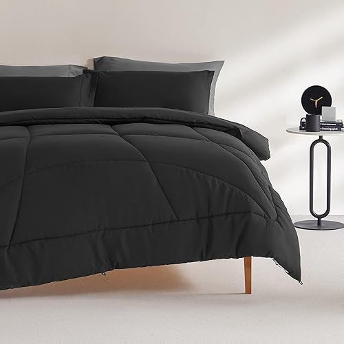 Miniatura 7 de SLEEP ZONE Edredón de cama tamaño matrimonial, edredón acolchado alternativo para todas las estaciones con 8 pestañas en las esquinas, lavable a