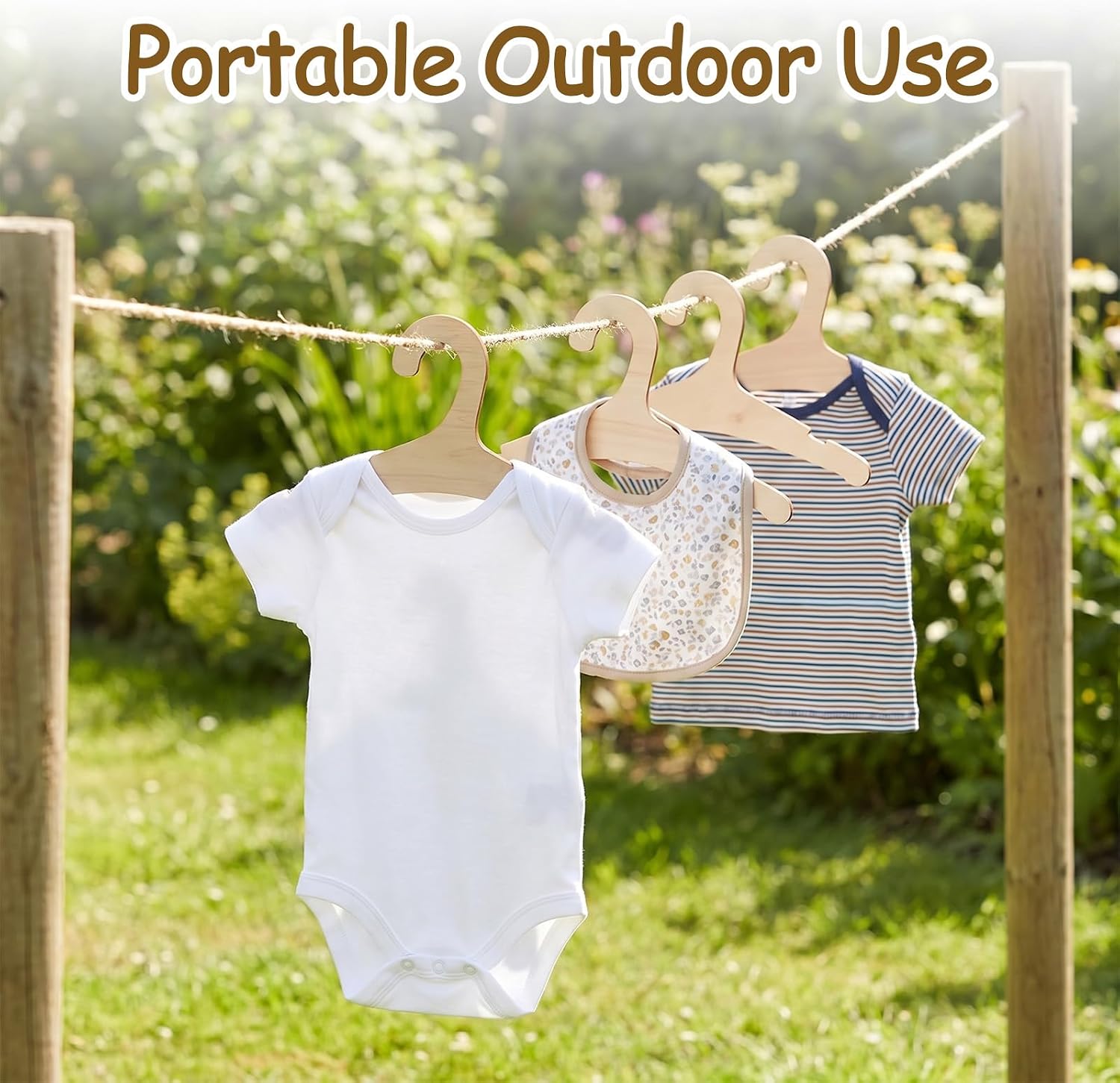 12Pack Wooden Baby Clothes Hangers, 9inch Baby Wooden Hangers for Coat