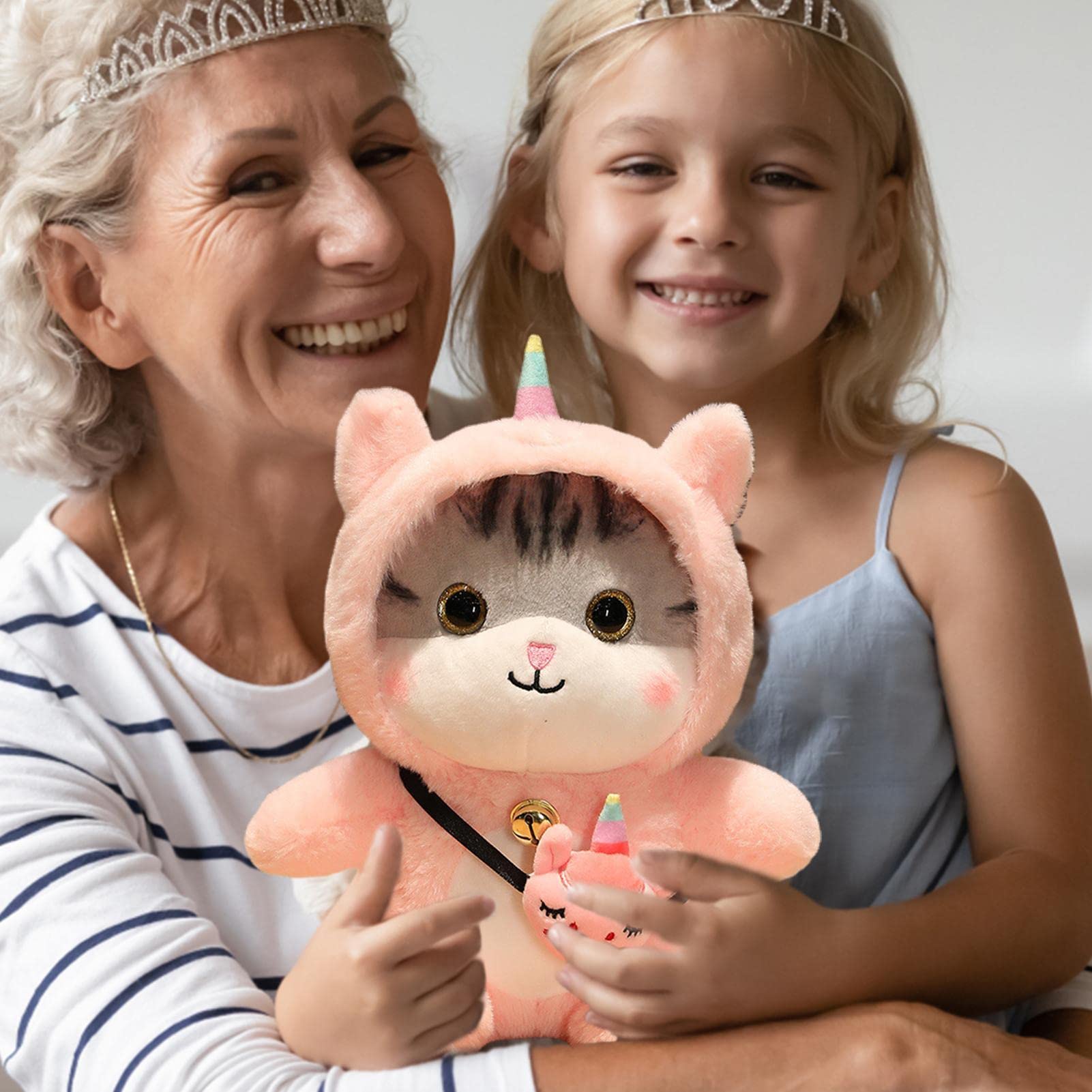 Oreiller Peluche Chat Mignon - 30 Cm - Jouet Doudou Pour Enfants, Déco Chambre