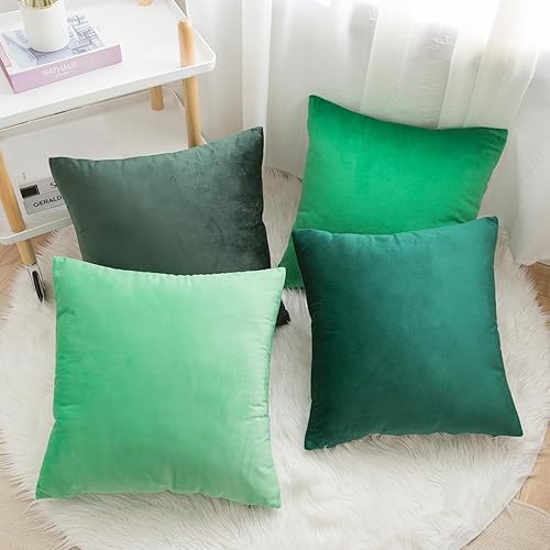 Miniatura 2 de Juego de 4 fundas de almohada cuadradas suaves de terciopelo negro y gris, fundas de cojín cuadradas suaves para sofá, dormitorio y automóvil, 20 x