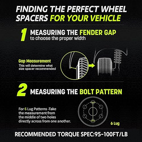 Miniatura 10 de Customadeonly Separadores de rueda forjados de 6 x 139.7 (6 x 5.5) de 2 pulgadas (1.969 in)  Paquete de 2 orificios centrales de 3.063 in  Pernos