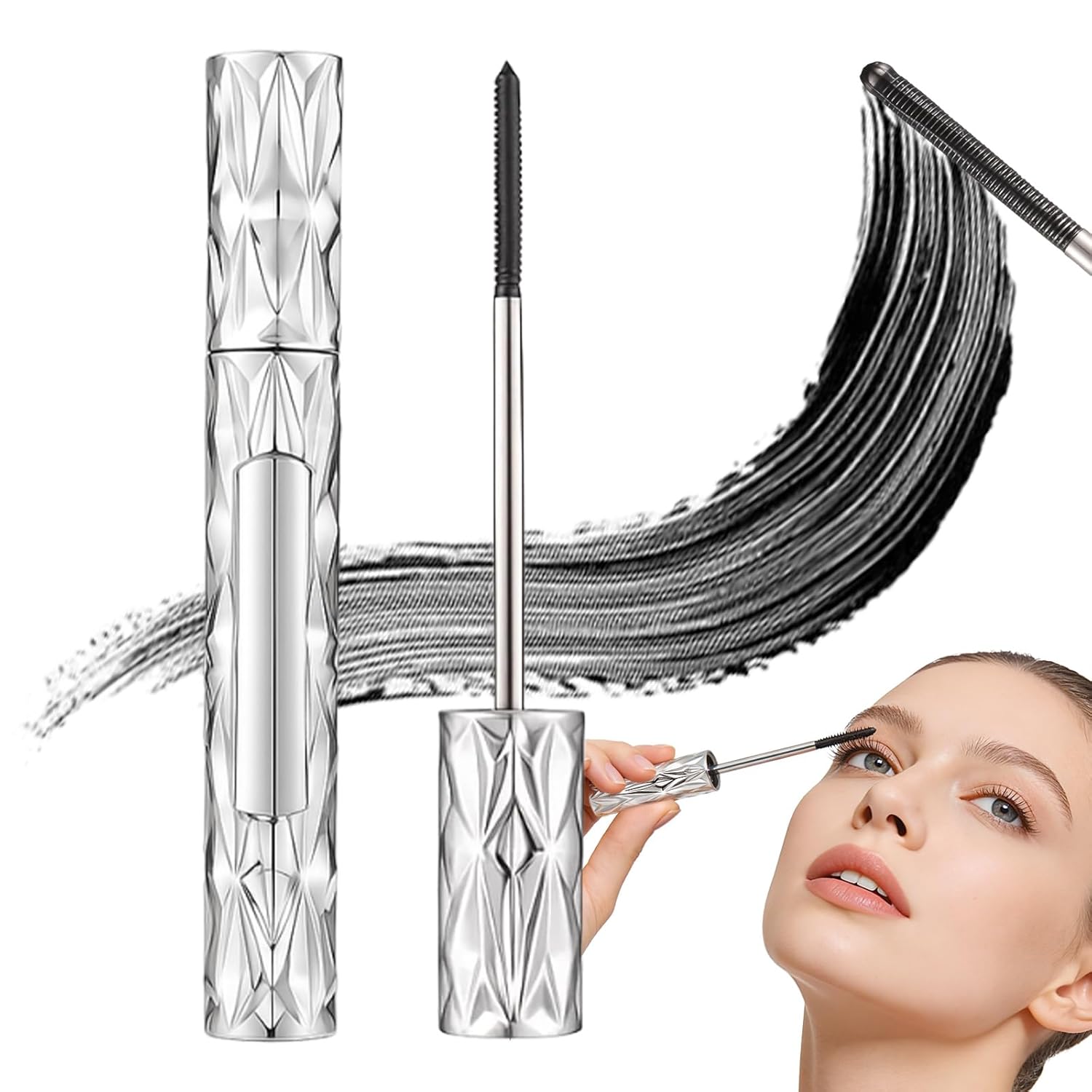 Eyelash Primer, Tubular Eyelash Primer with Metal Wand, 2026 New Waterproof Volumizing Mascara for Daily Makeup, Black Primer Volumizing Mascara (3 Pcs)