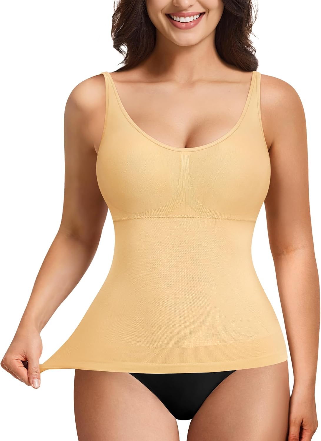 YERKOAD Compression Tanks for Women Shapewear Tank Tops Tummy Control Tank Top Scoop Neck Camisole Tops