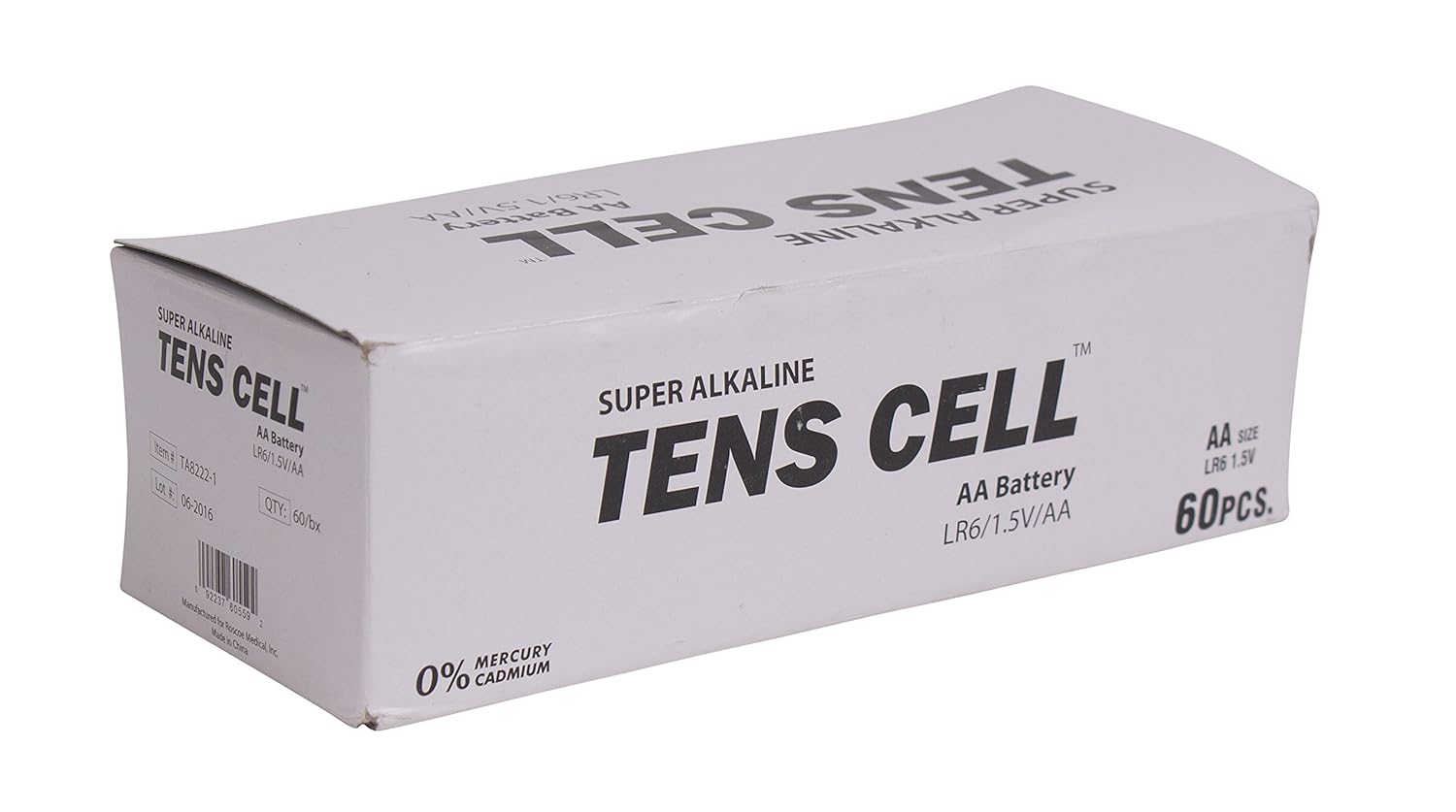 Roscoe Medical TA8222-AMZN Premium Long Lasting AA Battery for for TENS Units Household Devices, 1.5V, Pack of 60