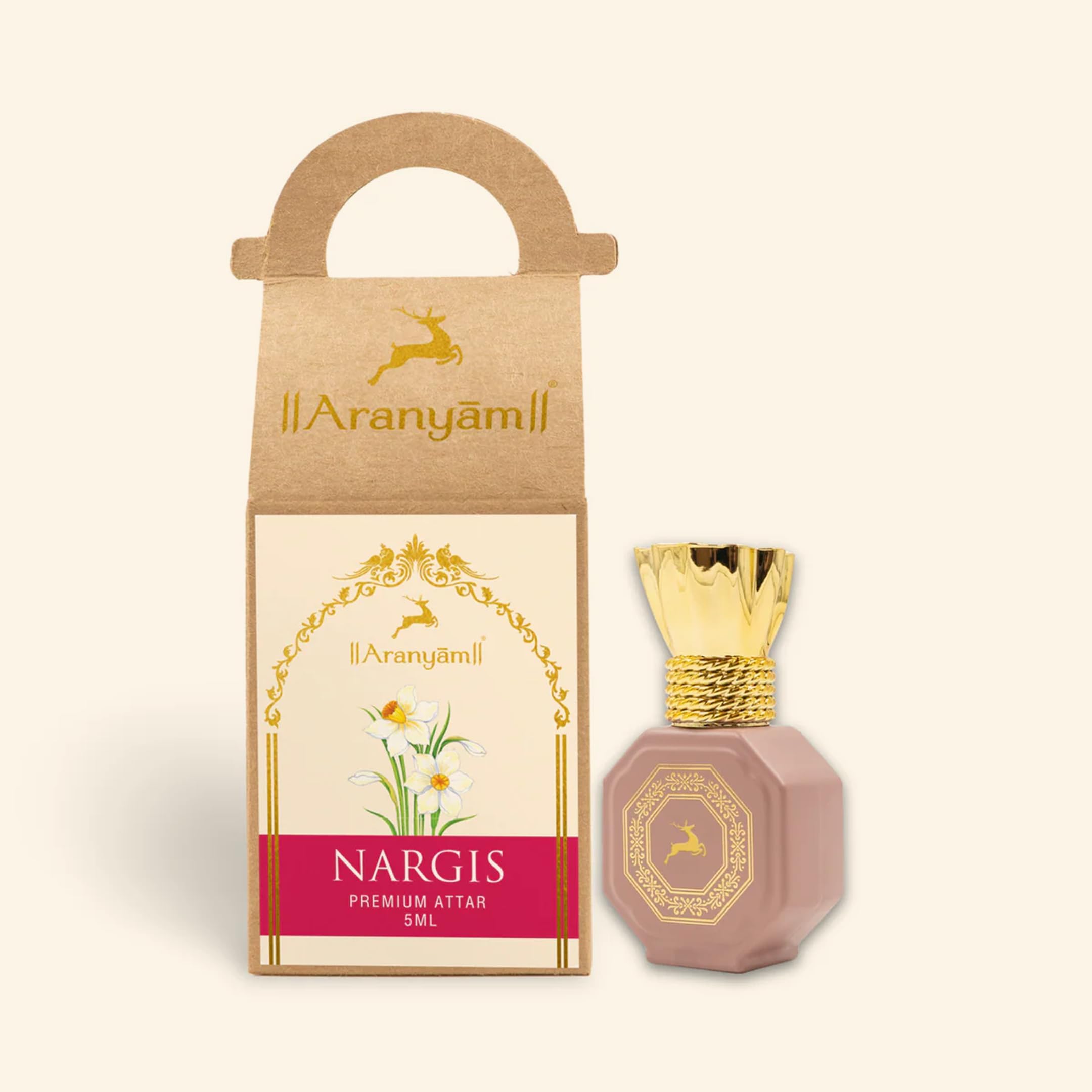 Aranyam Perfumes Nargis Attar (5 ML) Premium Attar Luxury Unisex Fragrance for Men and Women, Pure Natural Undiluted Long Lasting Attar Perfume Alcohol Free