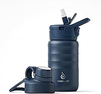 Vista 66 de Botella de agua aislada Ideus 12oz, botella de agua aislada de acero inoxidable para la escuela, botellas aisladas con popotes a prueba de fugas