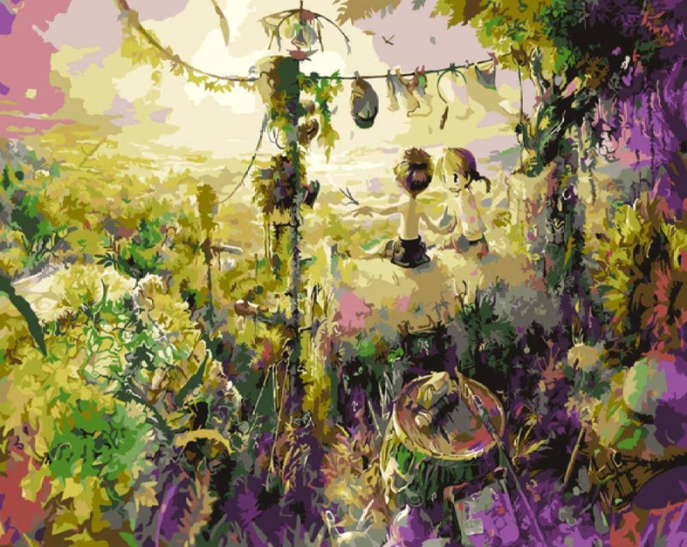 Peinture par numéros cadeau créatif de paysage de nuit pour amateurs d'art mural
