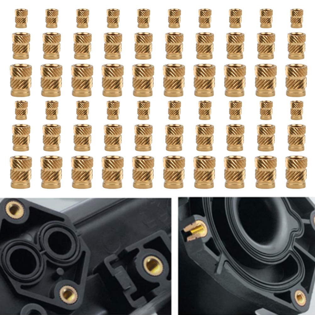 Set 50 Inserti Filettati M4 In Ottone Per Stampa 3D - Dadi A Pressione Zigrinati - Foto 4
