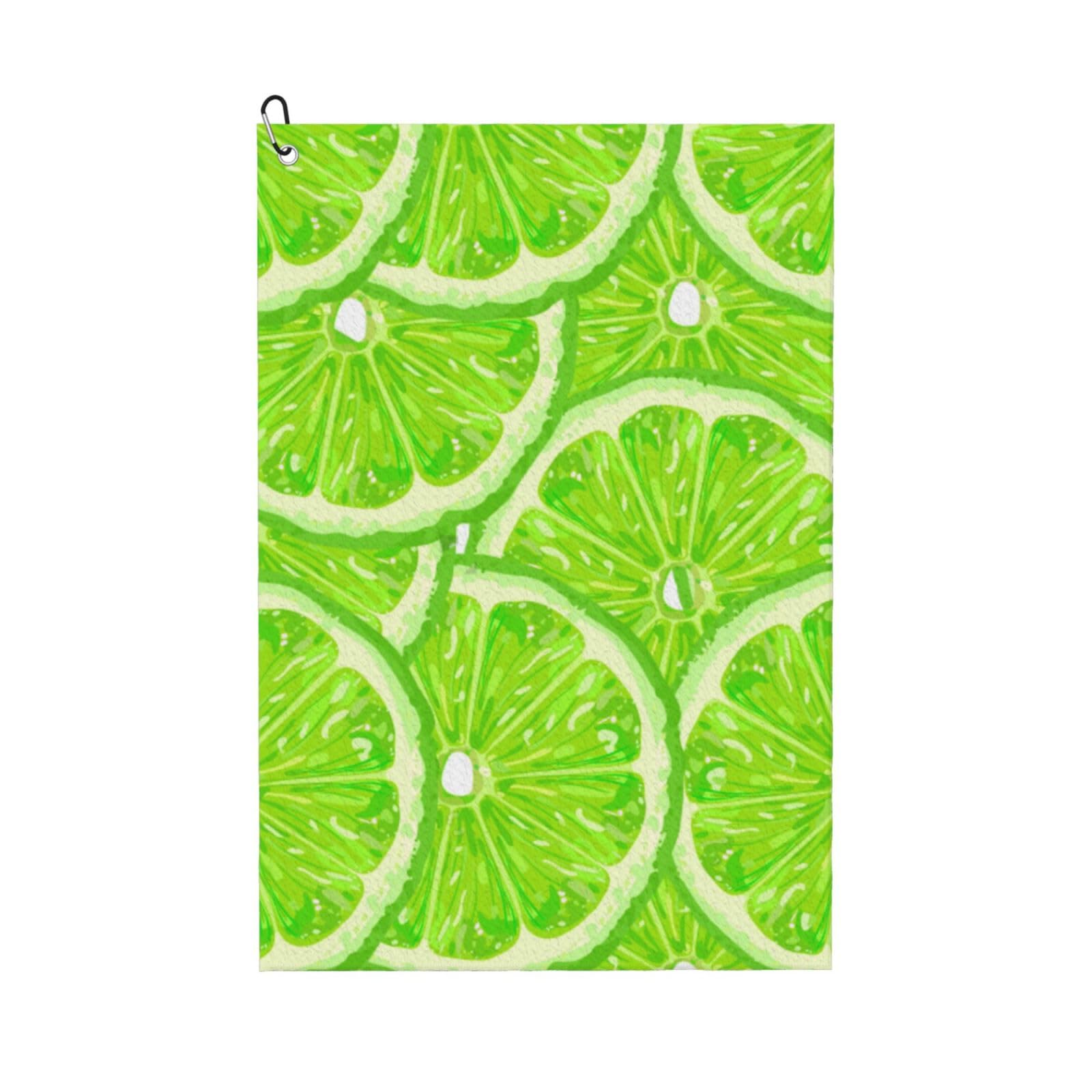 Hnnkloy Lime Green Pattern, 16x24 in Portable Waffle Golf Towels with Carabiner Clip for Golf Bag