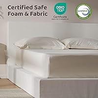 Vista 3 de RECCI Cloud - Base de cama King tapizada con cabecero, plataforma acolchada de espuma de 5 pulgadas, sin somier, fácil montaje (blanco nieve)