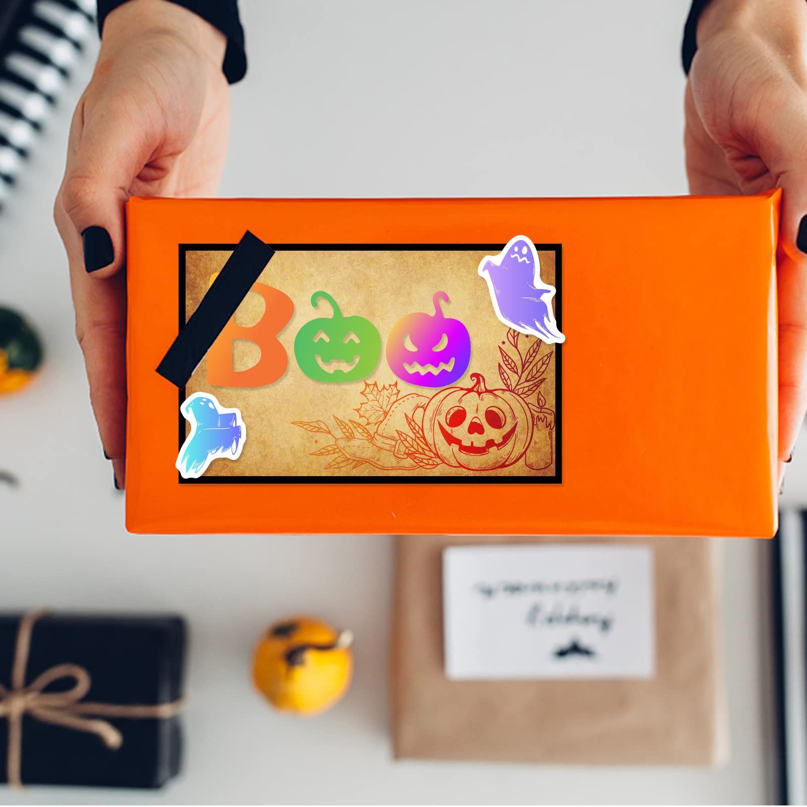 ORIGACH Set di francobolli e fustelle trasparenti per Halloween, streghe, zucca, fantasma, pipistrello, in silicone, per scrapbooking, fai da te, artigianato, biglietti di auguri, decorazioni