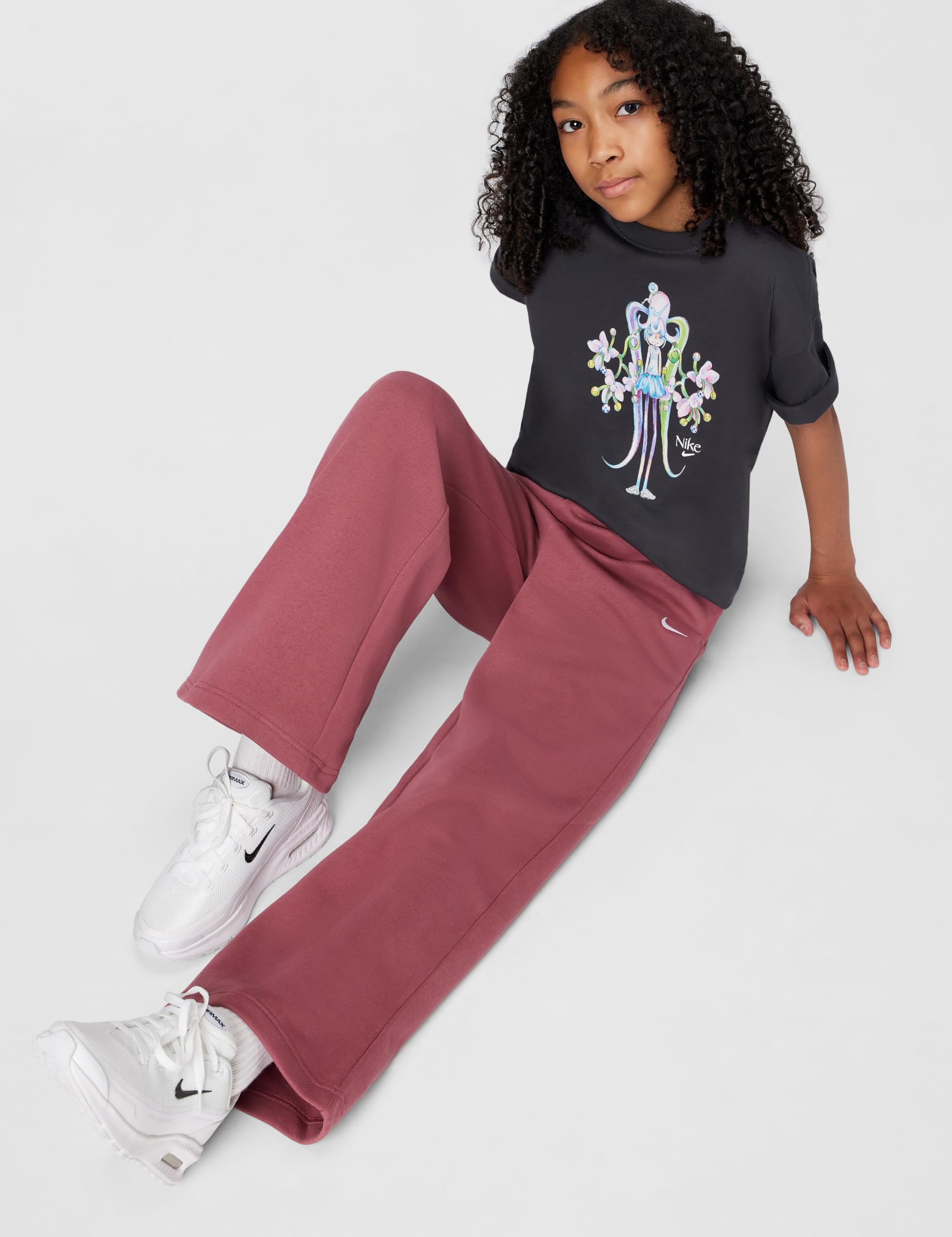 Nike - Sportswear Studio Fleece-Hose mit Offenem Saum, Pantaloni Bambine e Ragazze