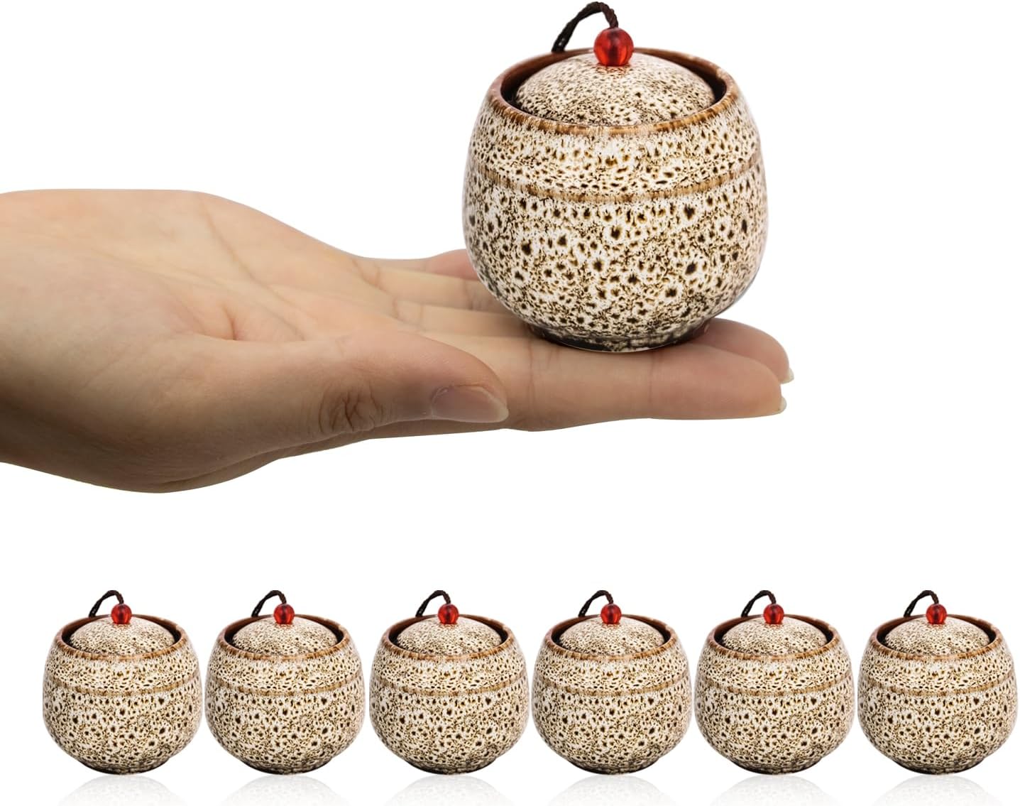 Small Urns for Human Ashes Set of 6, Decorative Cremation Keepsakes Made of Ceramic, Mini Urns for Adult Ashe, Personal Funeral for Pet or Human Ashes (White) - Image 7