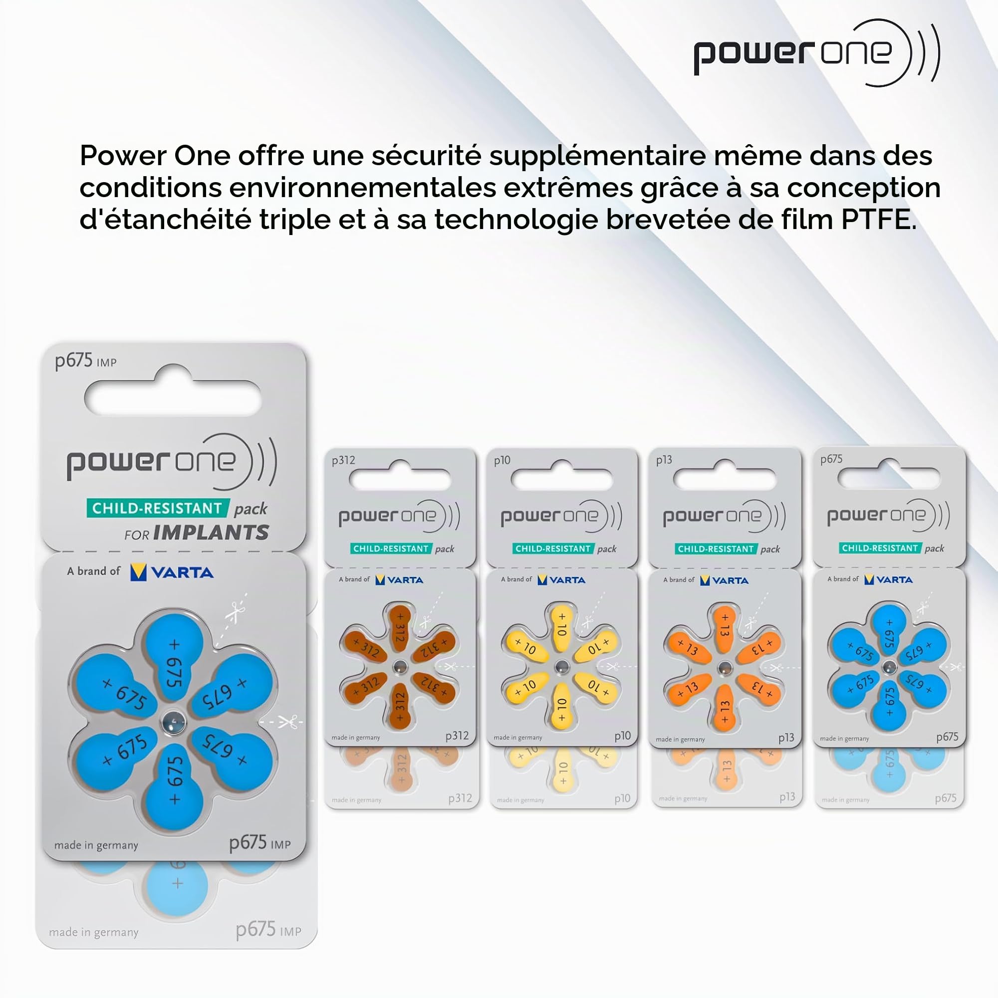 60 pièces Varta Implant Plus, 675-570 mAh, 1,4 V