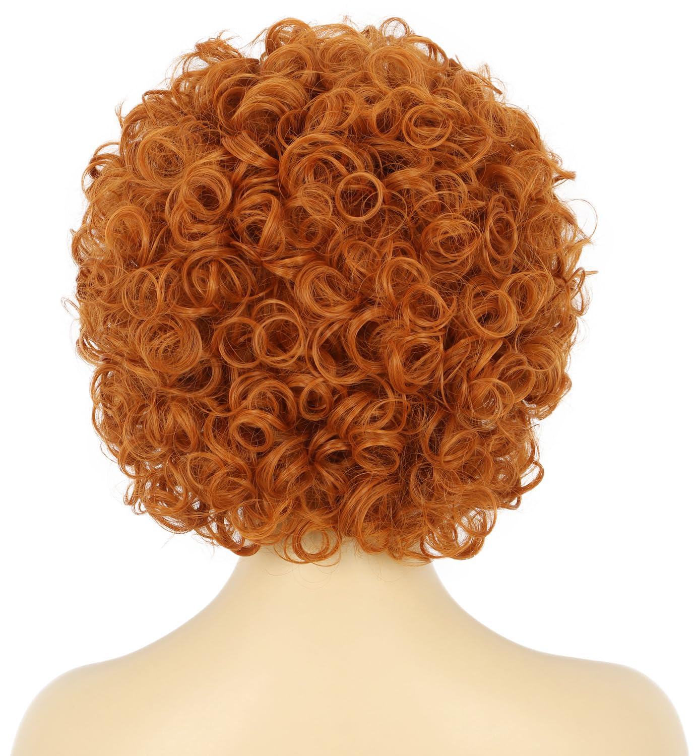 VGbeaty Adult Short Curly Reddish Orange Fluffy Heat Resistant Cosplay Party Halloween Costume Wig - Image 4