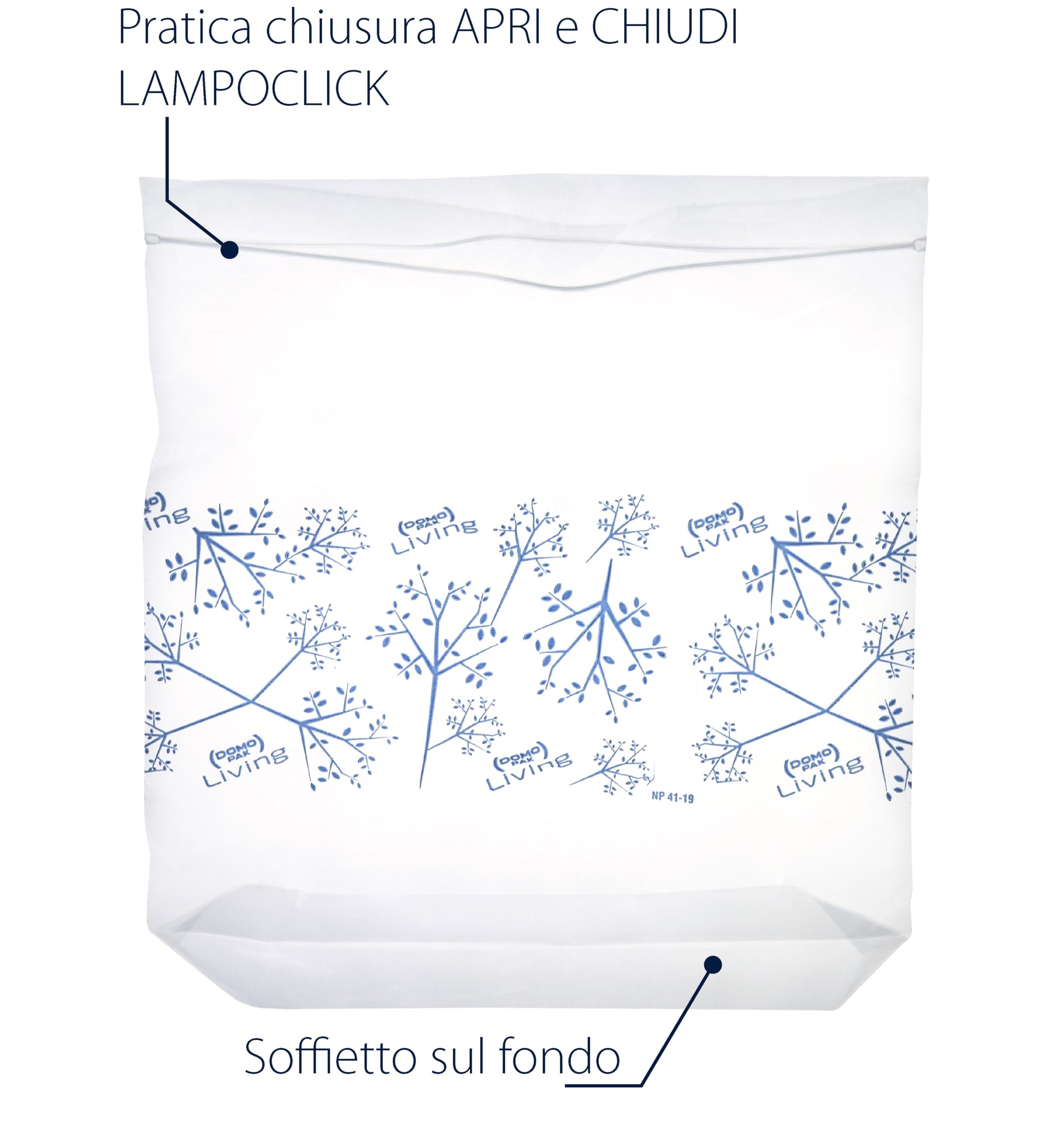 Domopak Living 918045 etui na swetry, bluzy i bluzy, polietylen, 43 x 50 cm, 5 sztuk, przezroczyste