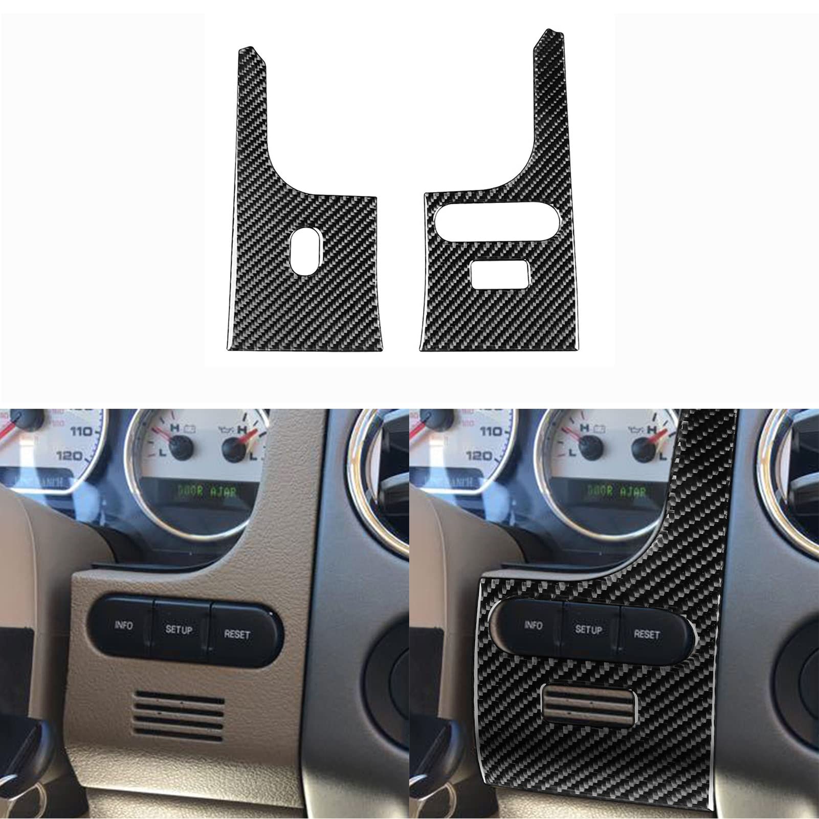UOADA car Dashboard Side Sticker Real Soft Carbon Fiber car Interior Compatible with Ford F150 2004 2005 2006 2007 2008 Accessories 2PCS Black