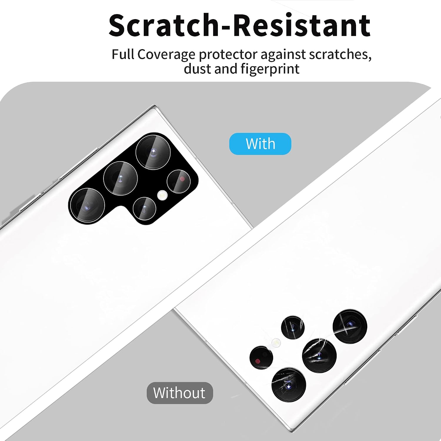 Janmitta [3 Pack] Samsung Galaxy S22 Ultra 5G Camera Lens Protector,High Definition Tempered Glass Lens Cover Film[Case Friendly][Scratch-Resistant][Not Affect Flash][Ultra-Thin],Black