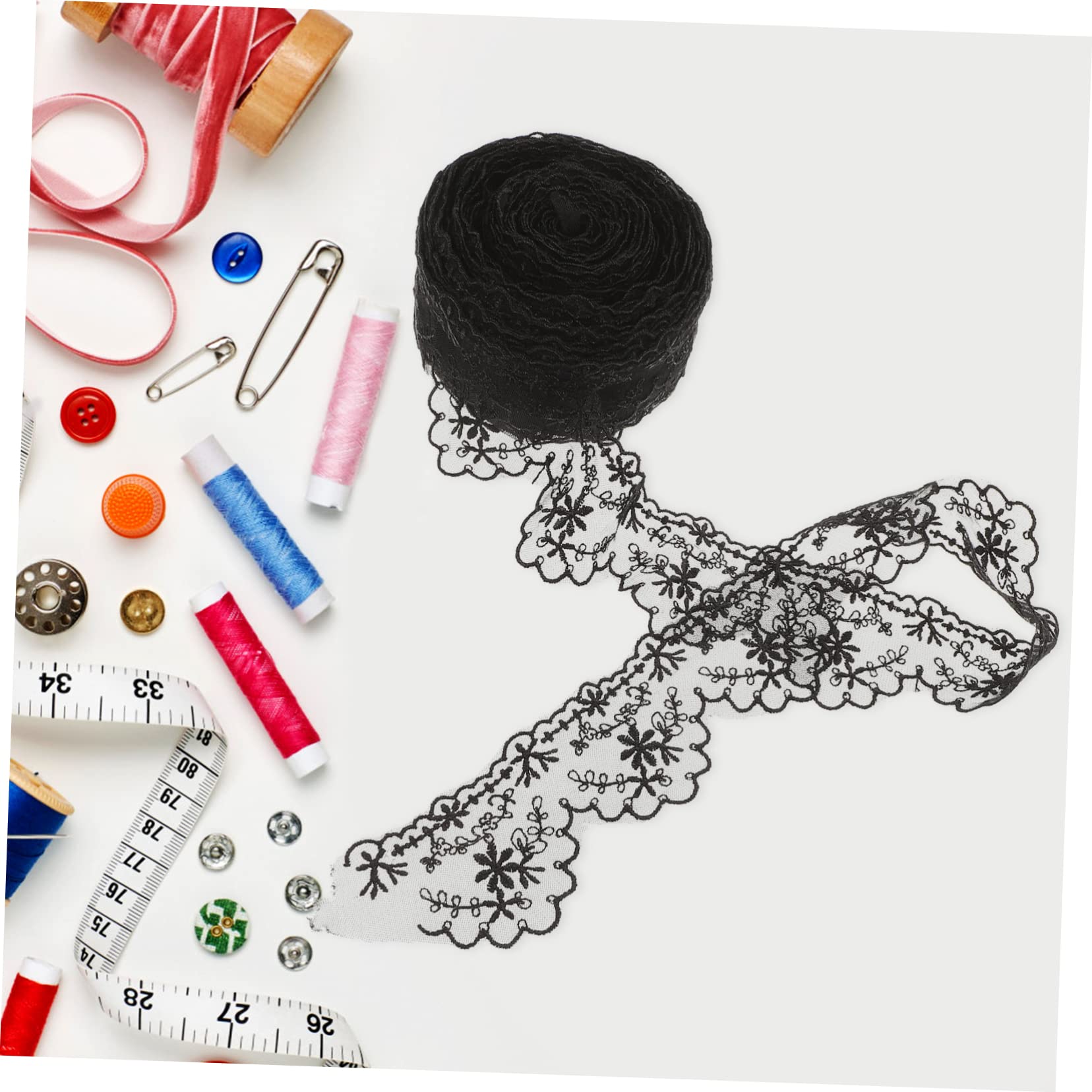 NUOBESTY 4rollos Encaje De Decorativo Para Manualidades De Encaje De Yardas Para Vestidos Cortinas y Decoraciones De Fiesta