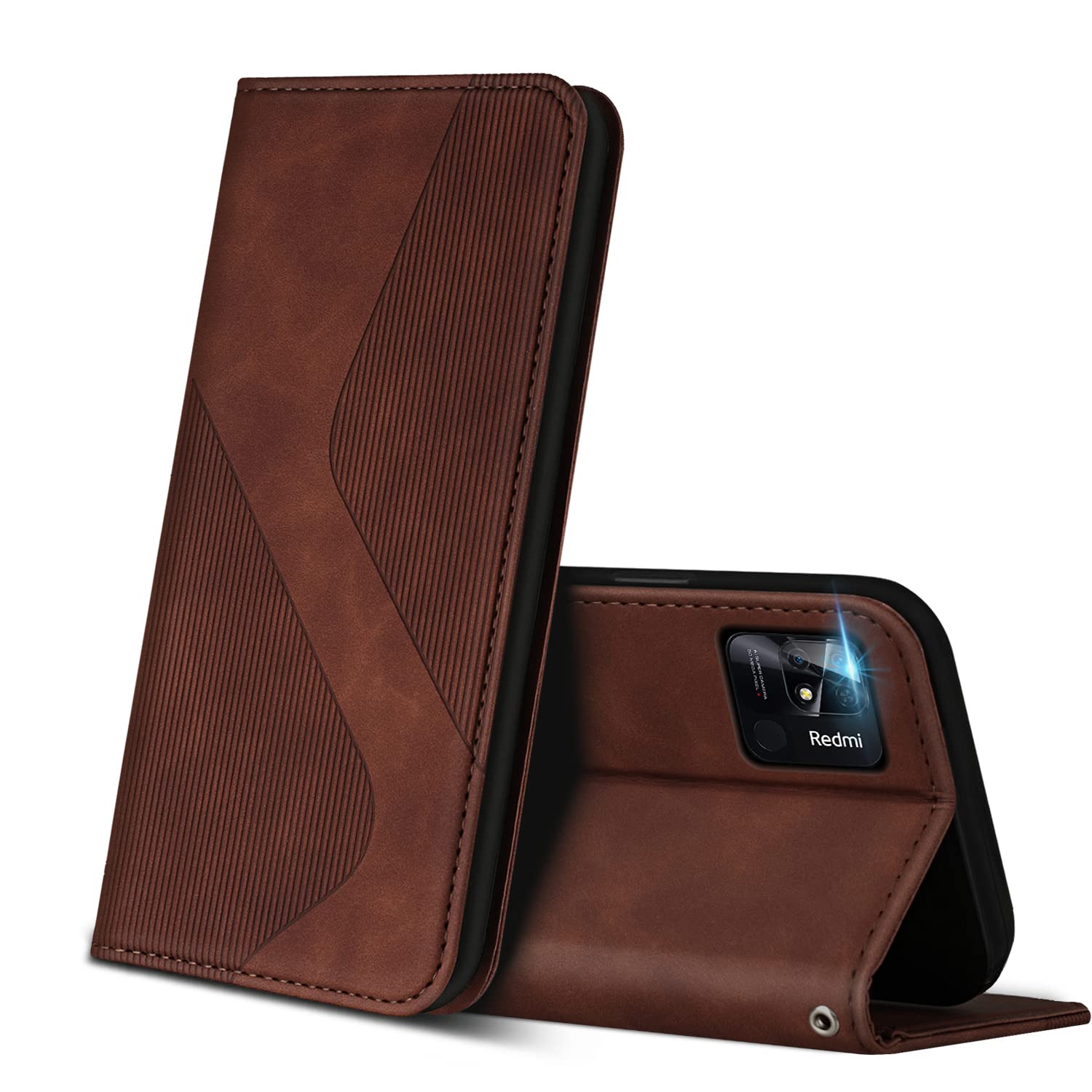 ZONNAVI Cover per Xiaomi Redmi 10C, Flip Custodia Pelle