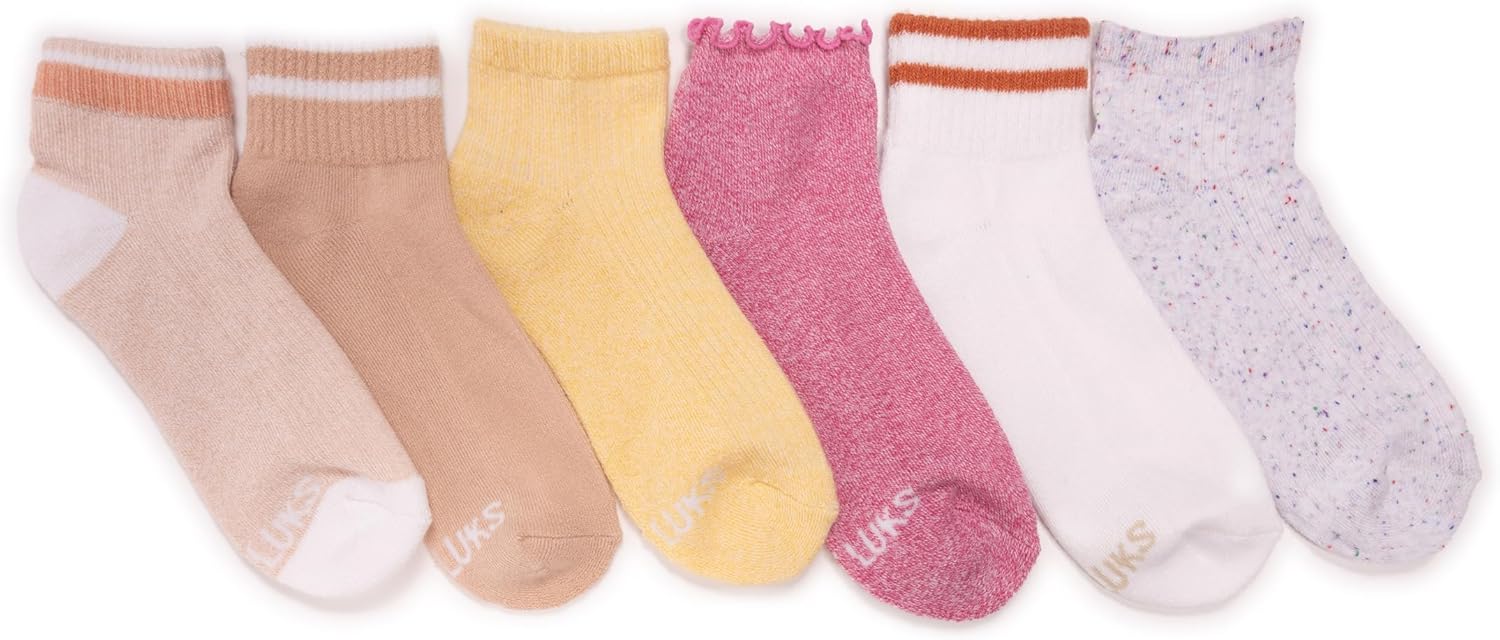 MUK LUKS Women's 6 Pack Dream Mini Crew Sock