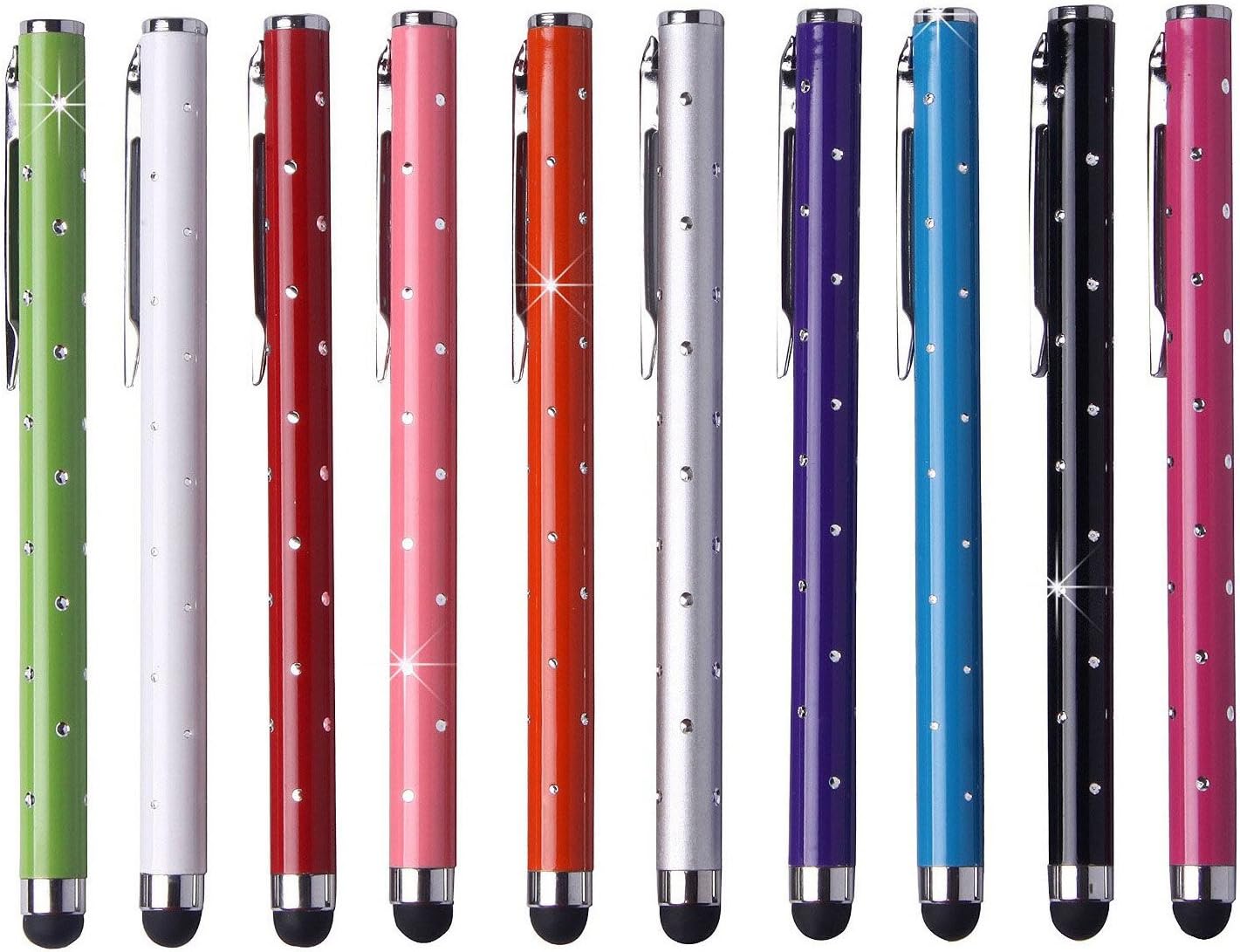 CCIVV 10 Pcs 4.2 in Stylus Pens for Capacitive Touch Screen Devices (Bling Polka Dots)