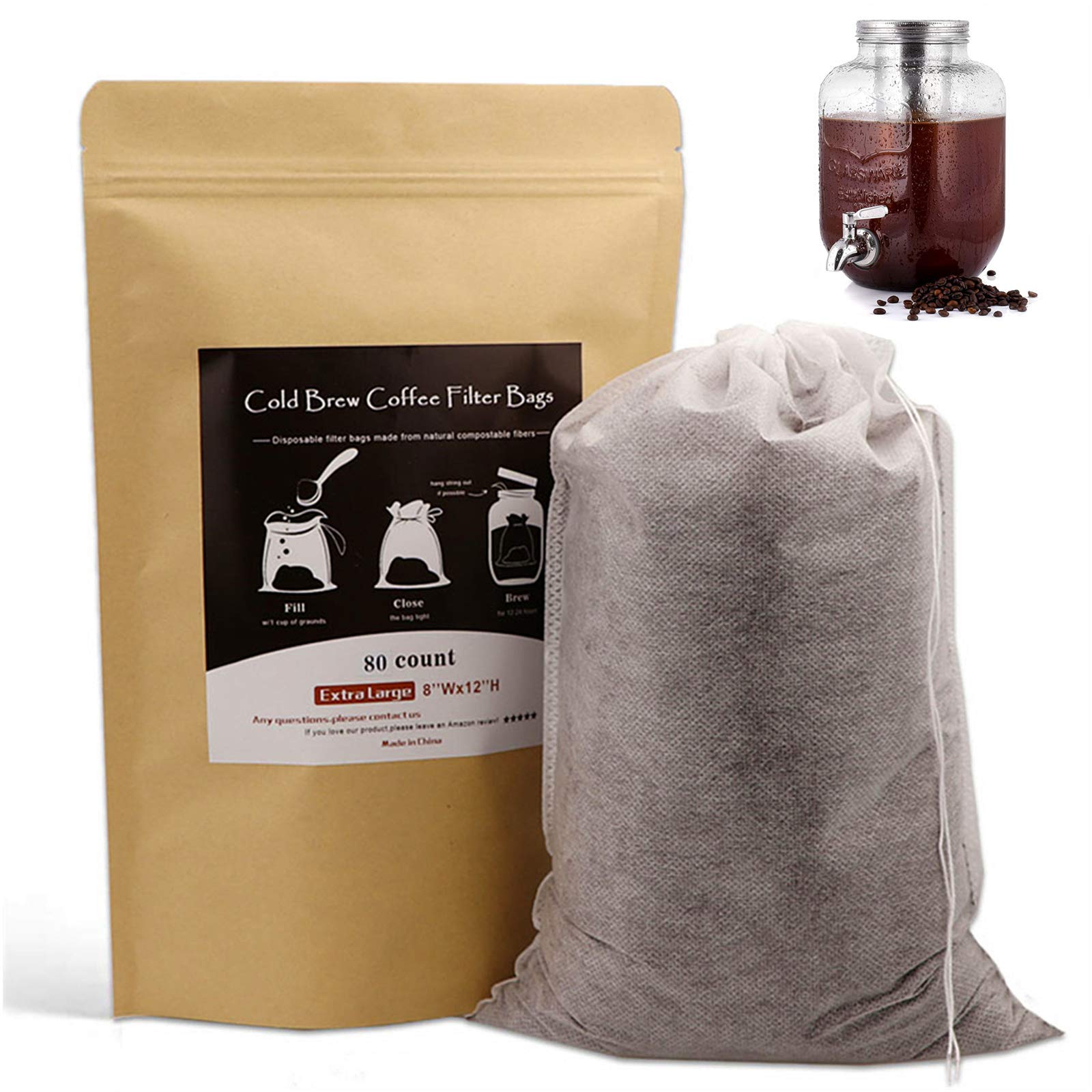 Buy Disposable Cold Brew Coffee Filters 80 Count Single Use Filter