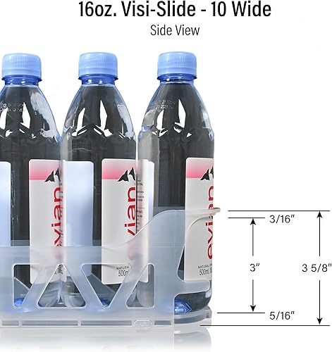 Miniatura 4 de Display Technologies Visi-Slide - Organizador alimentado por gravedad para bebidas de anillo alto de 1216 oz en estantes planos y angulados en