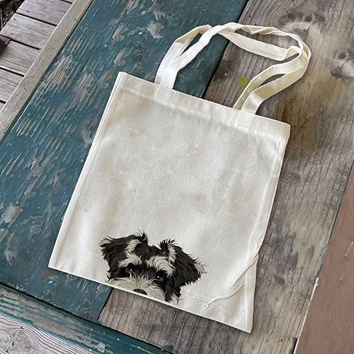 Vista 168 de WIRESTER Bolsa de lona para mujeres y niñas, bolsa de playa, comestibles y viajes, lindo perro