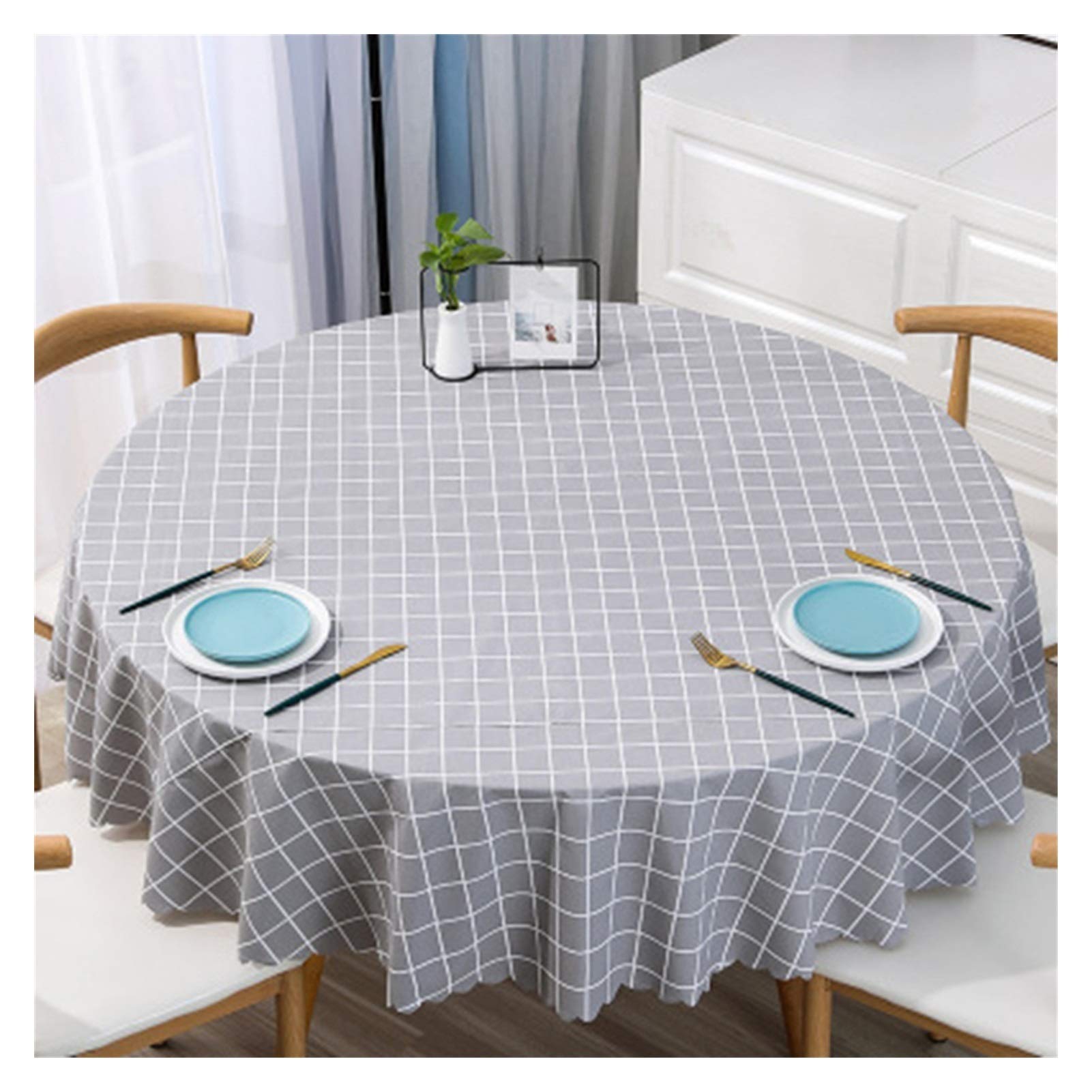 Nappe de style européen imperméable anti-échappement anti-brûlant table ronde 200cm