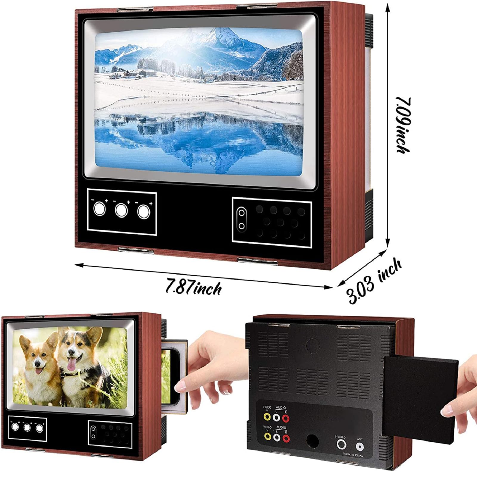 Vergrootglas Draagbare desktop Retro TV Smartphone Vergrootglas Draagbare desktop Retro TV Smartphone