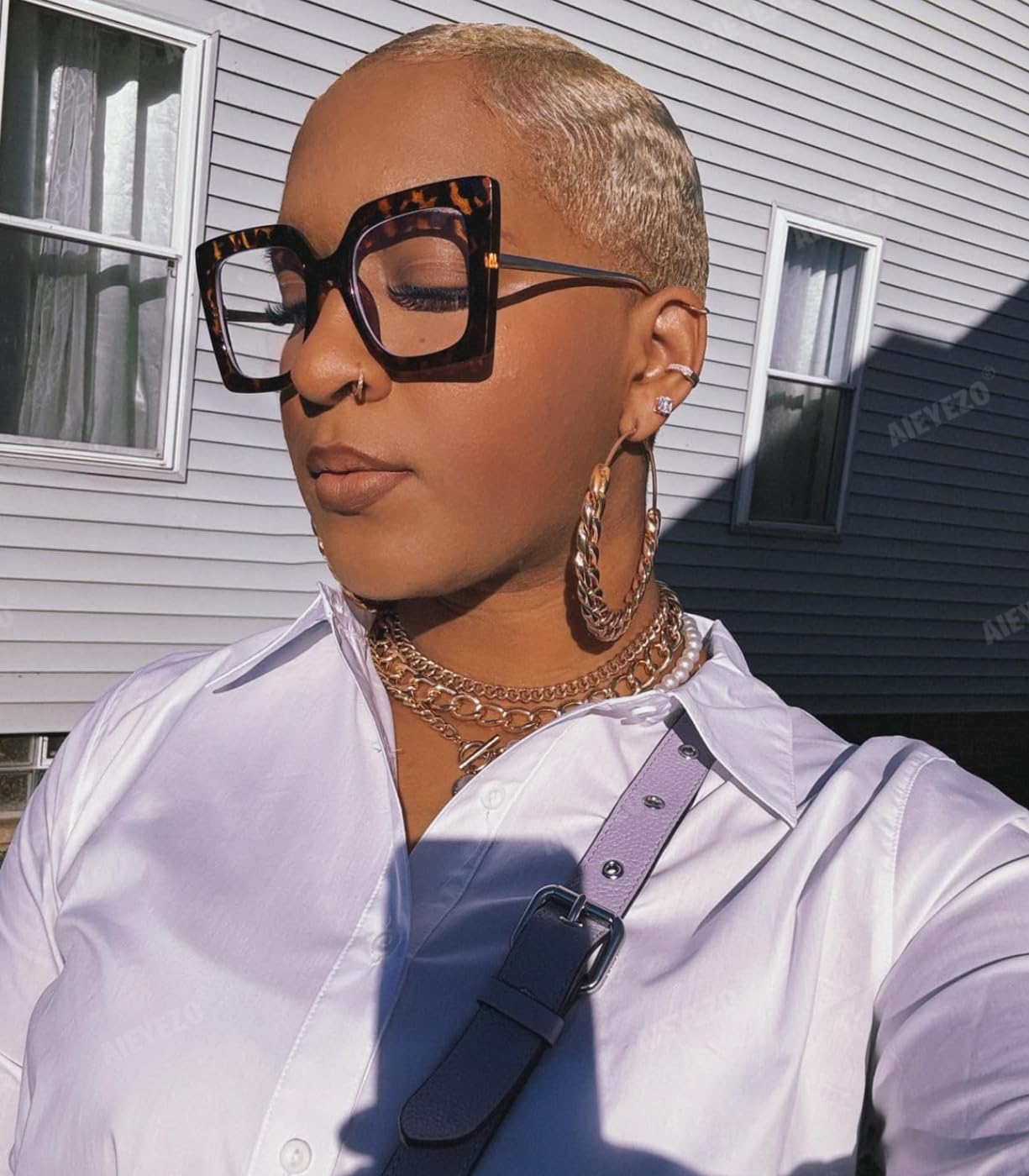 AIEYEZO Lunettes surdimensionnées à lumière bleue pour femme, anti-fatigue pour éviter les maux de tête, lunettes d'ordinateur