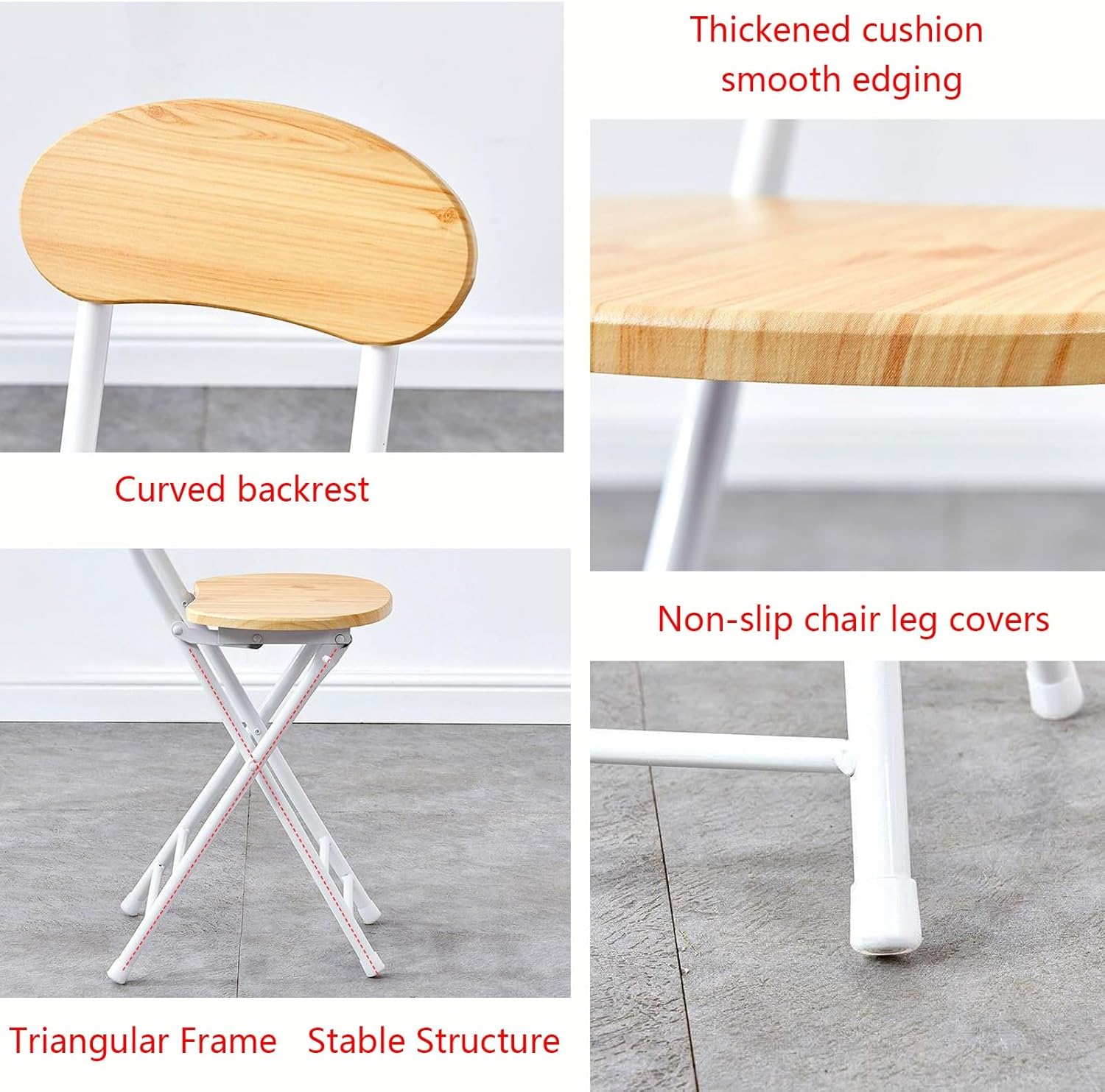 Commercial Event Seat, Folding Stools, Counter Height Bar Chairs, Widen The Base, for Patio, Picnic, Kitchen, Dining, Parties, Office(Blue)