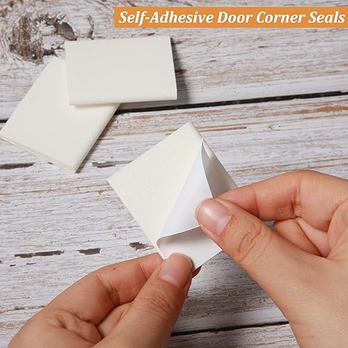 Miniatura 3 de Jetec 14 sellos de esquina de puerta, autoadhesivos, para marco de puerta, burletes para esquinas, almohadilla de espuma para cubrir huecos, parte